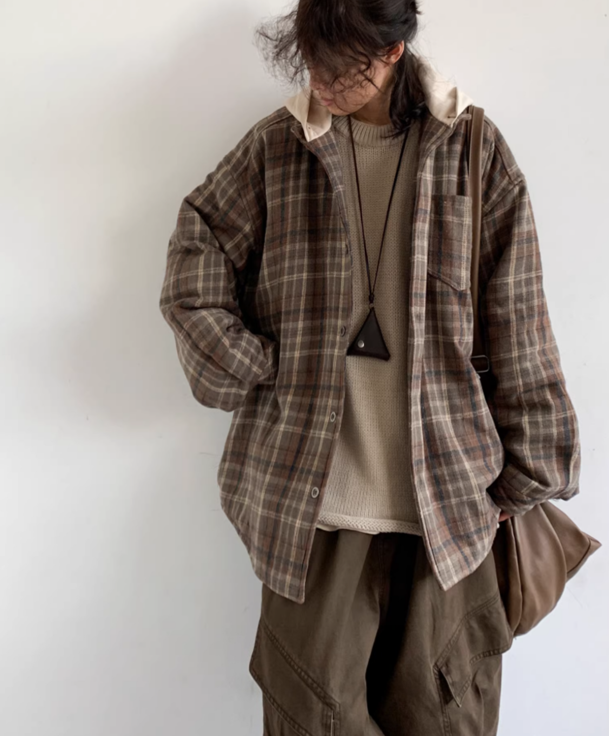 Riku Layered Plaid Hooded Jacket