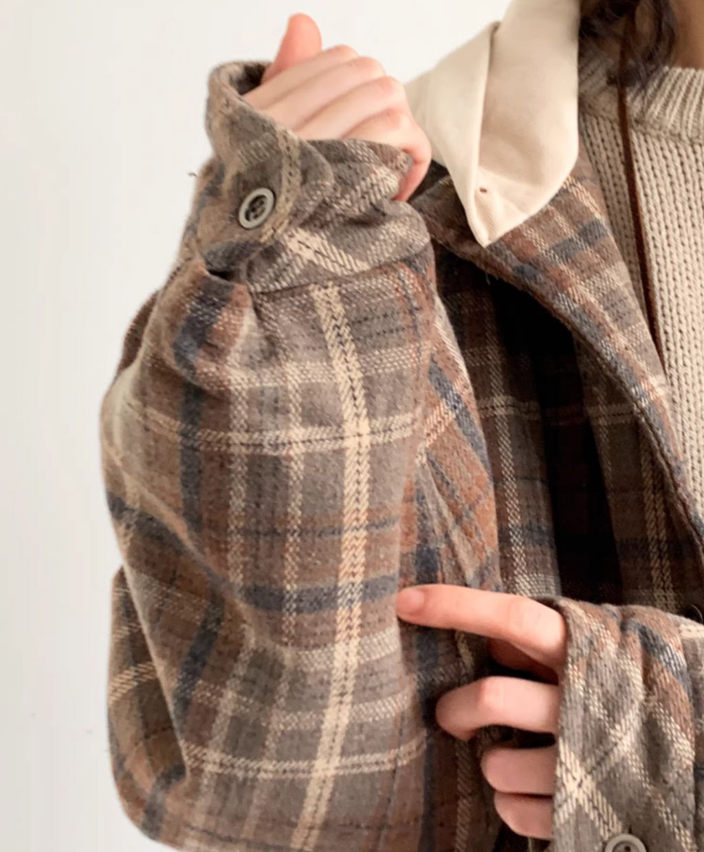 Riku Layered Plaid Hooded Jacket