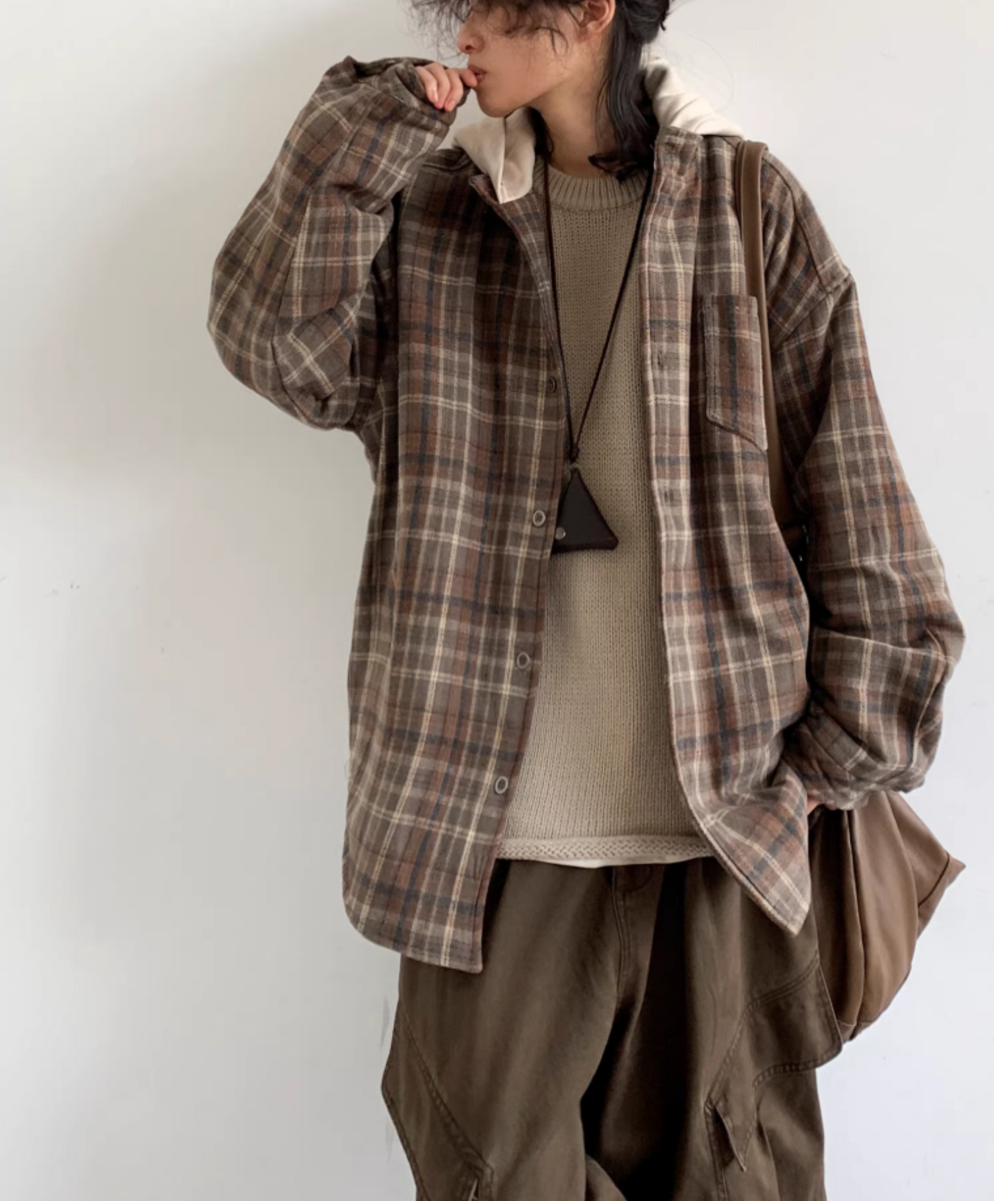Riku Layered Plaid Hooded Jacket