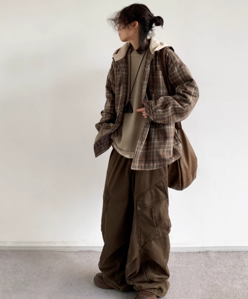 Riku Layered Plaid Hooded Jacket