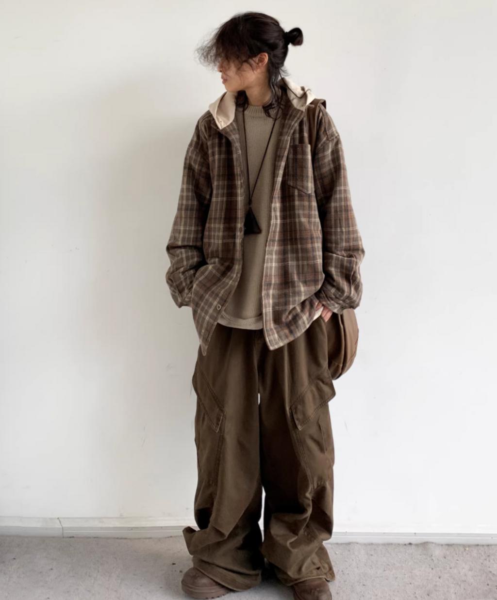 Riku Layered Plaid Hooded Jacket