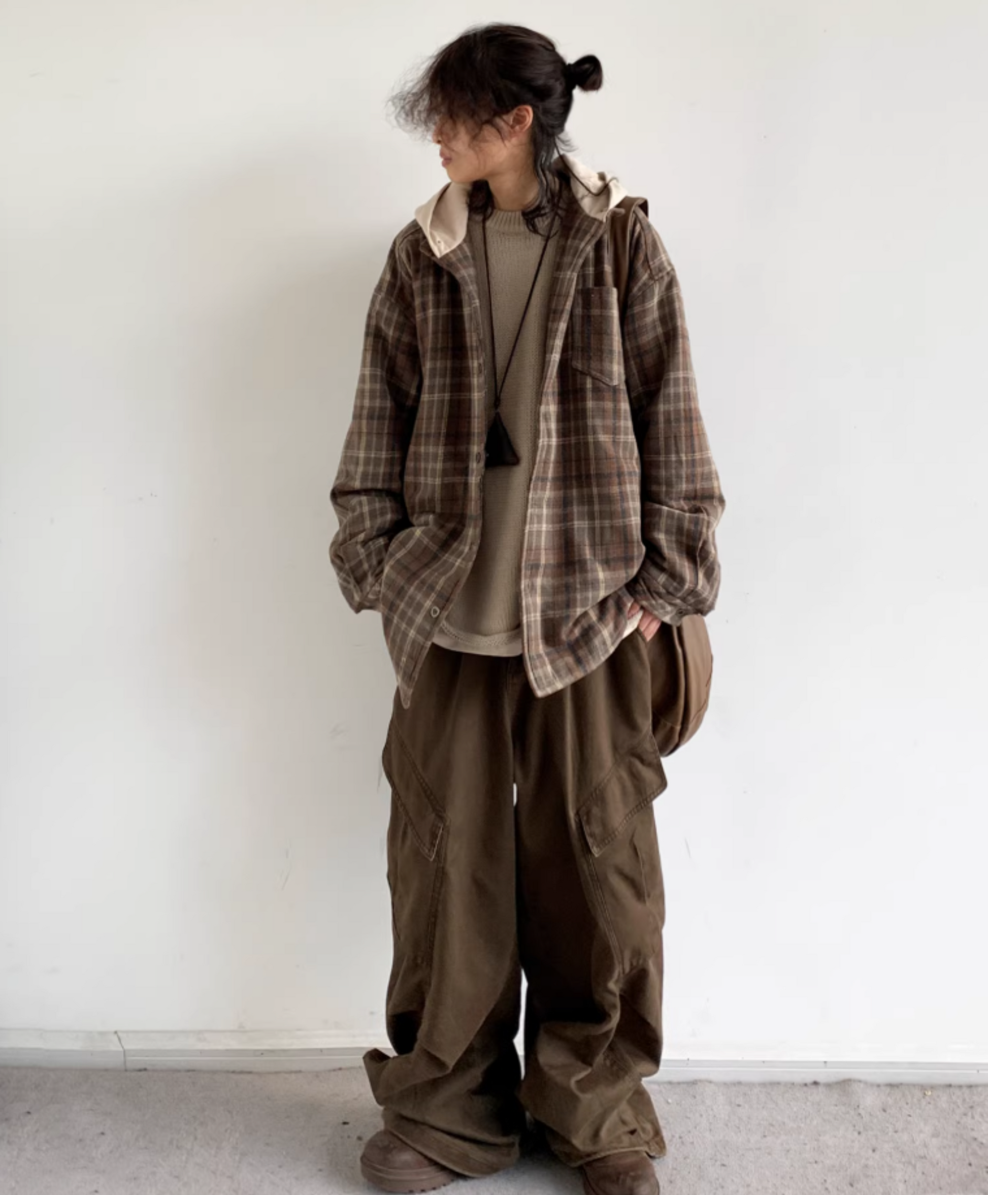 Riku Layered Plaid Hooded Jacket