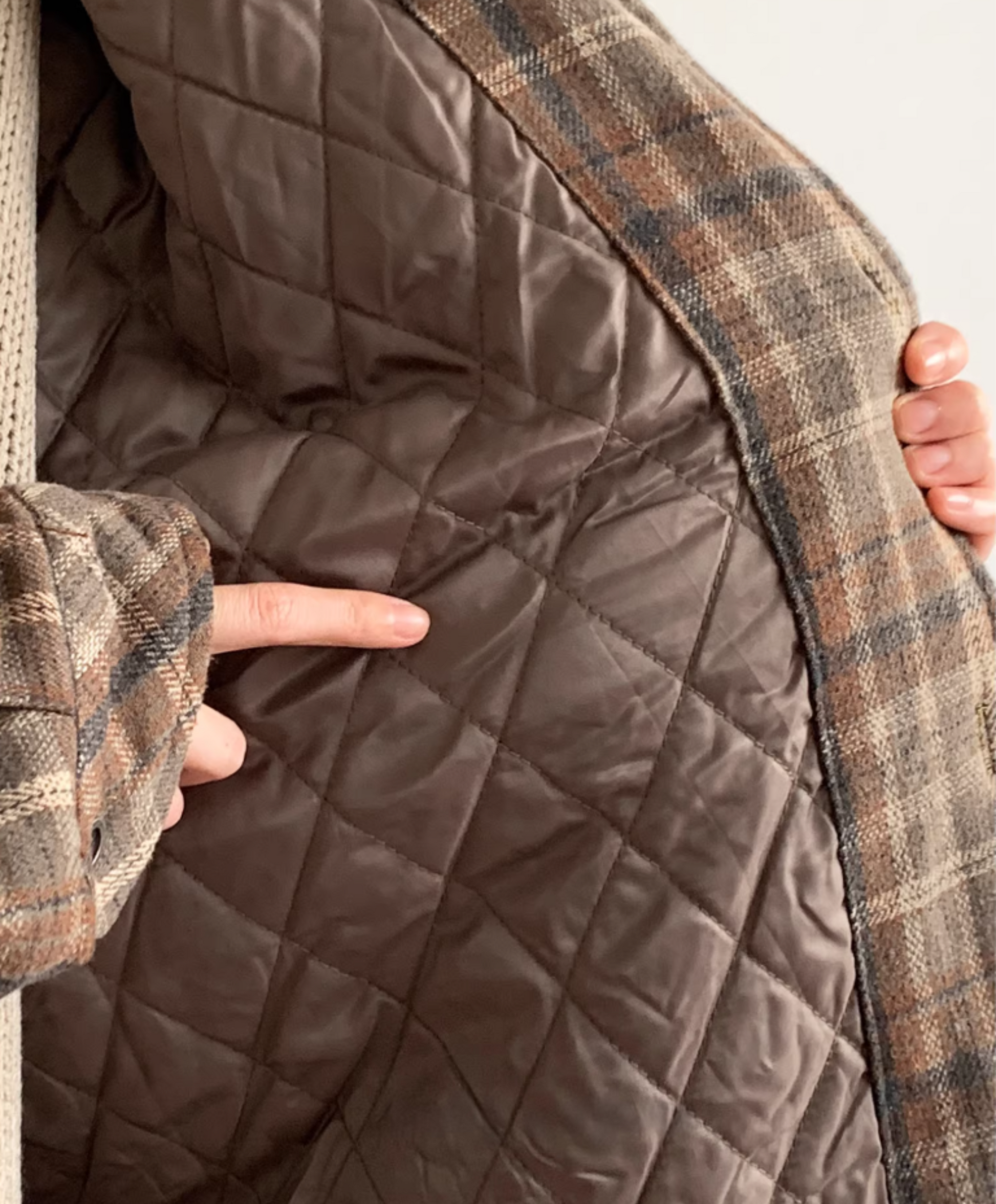 Riku Layered Plaid Hooded Jacket