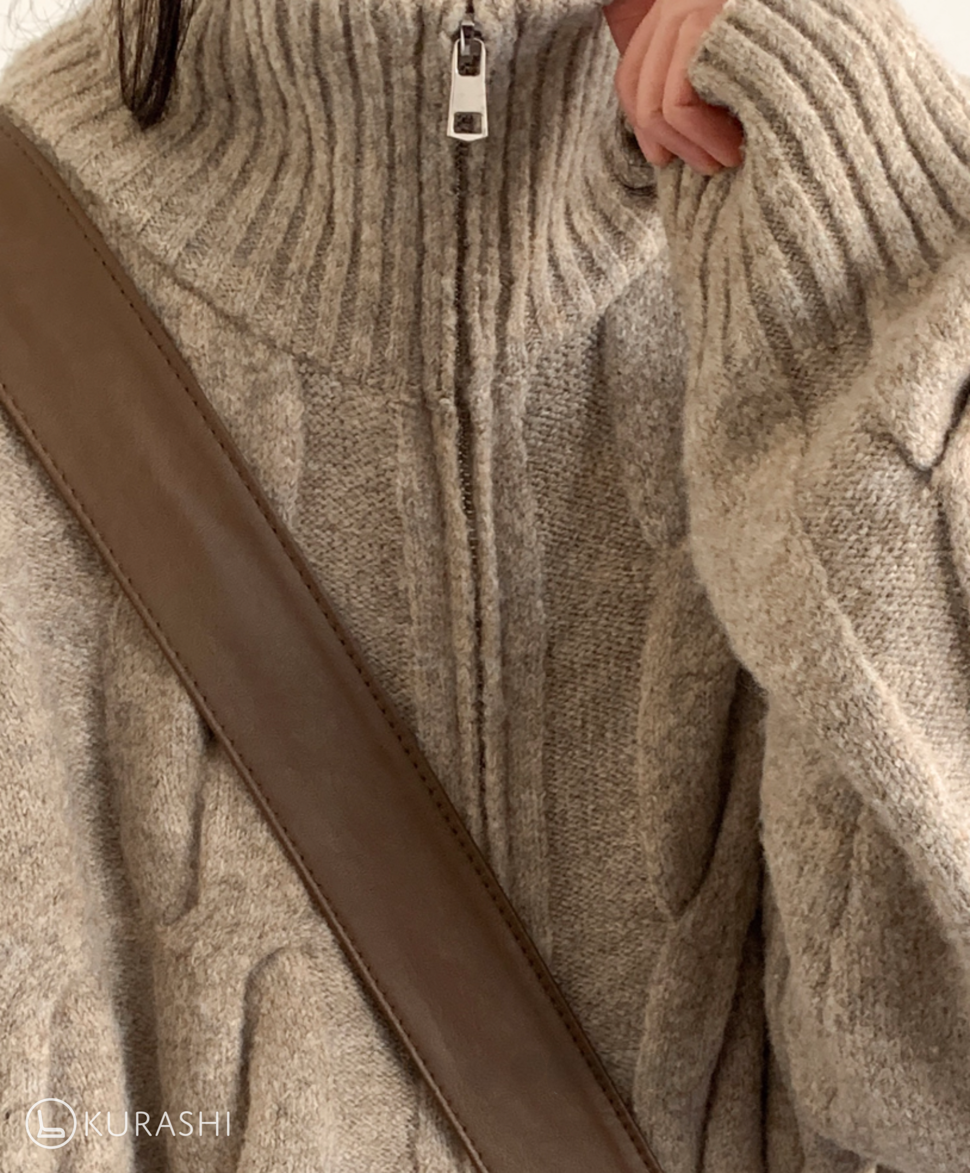 Hokuto Textured Knit Zip Cardigan