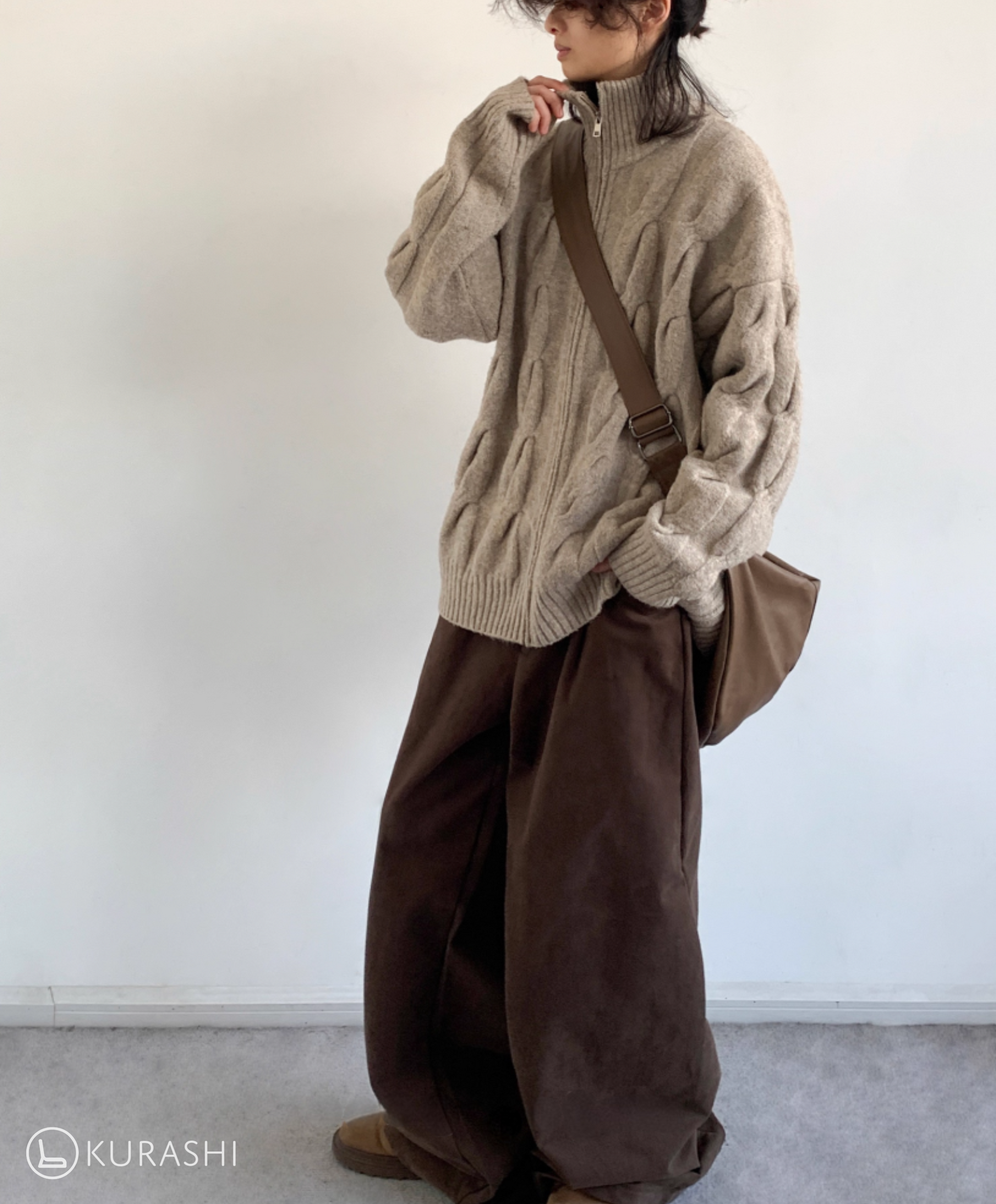 Hokuto Textured Knit Zip Cardigan