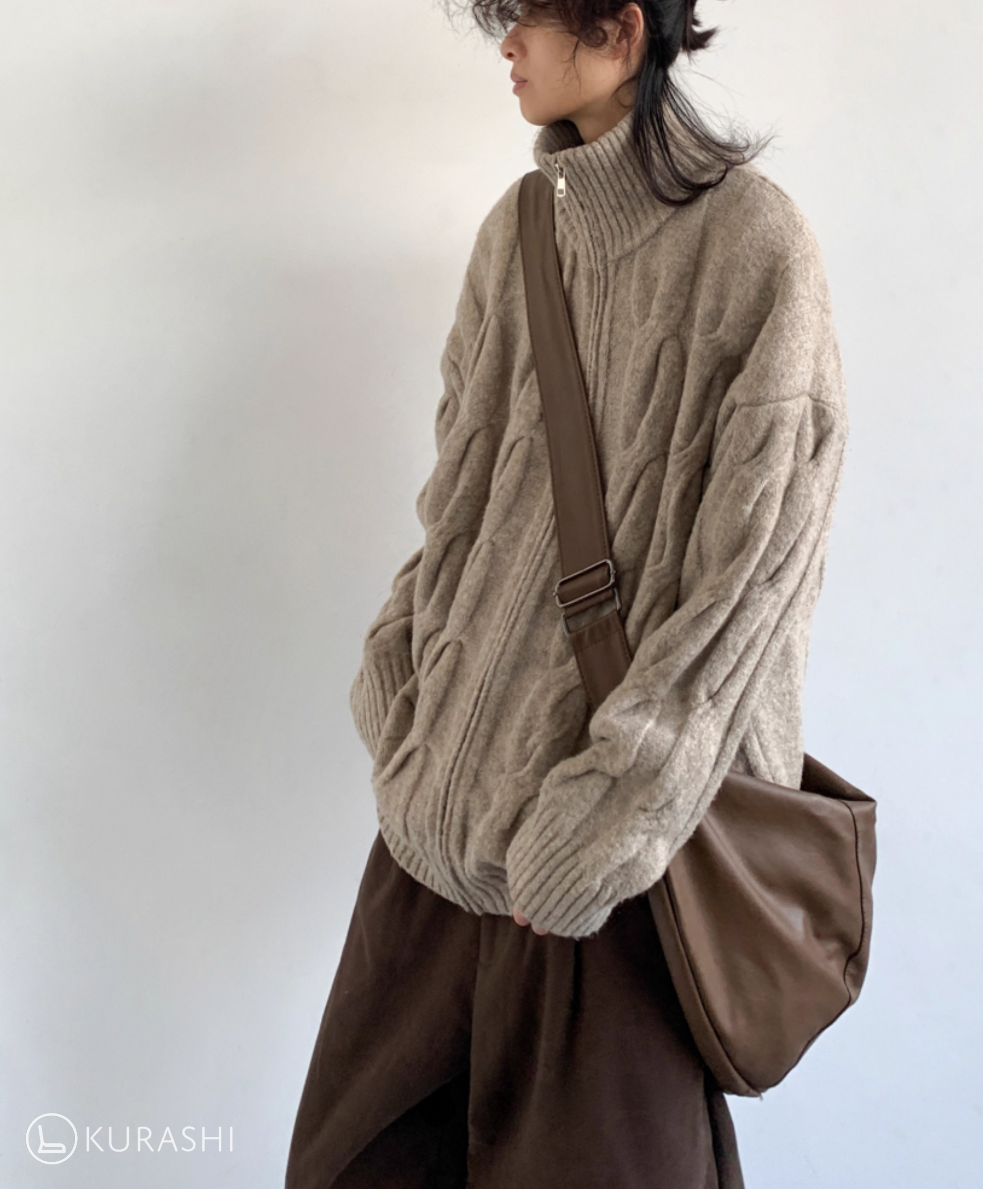 Hokuto Textured Knit Zip Cardigan