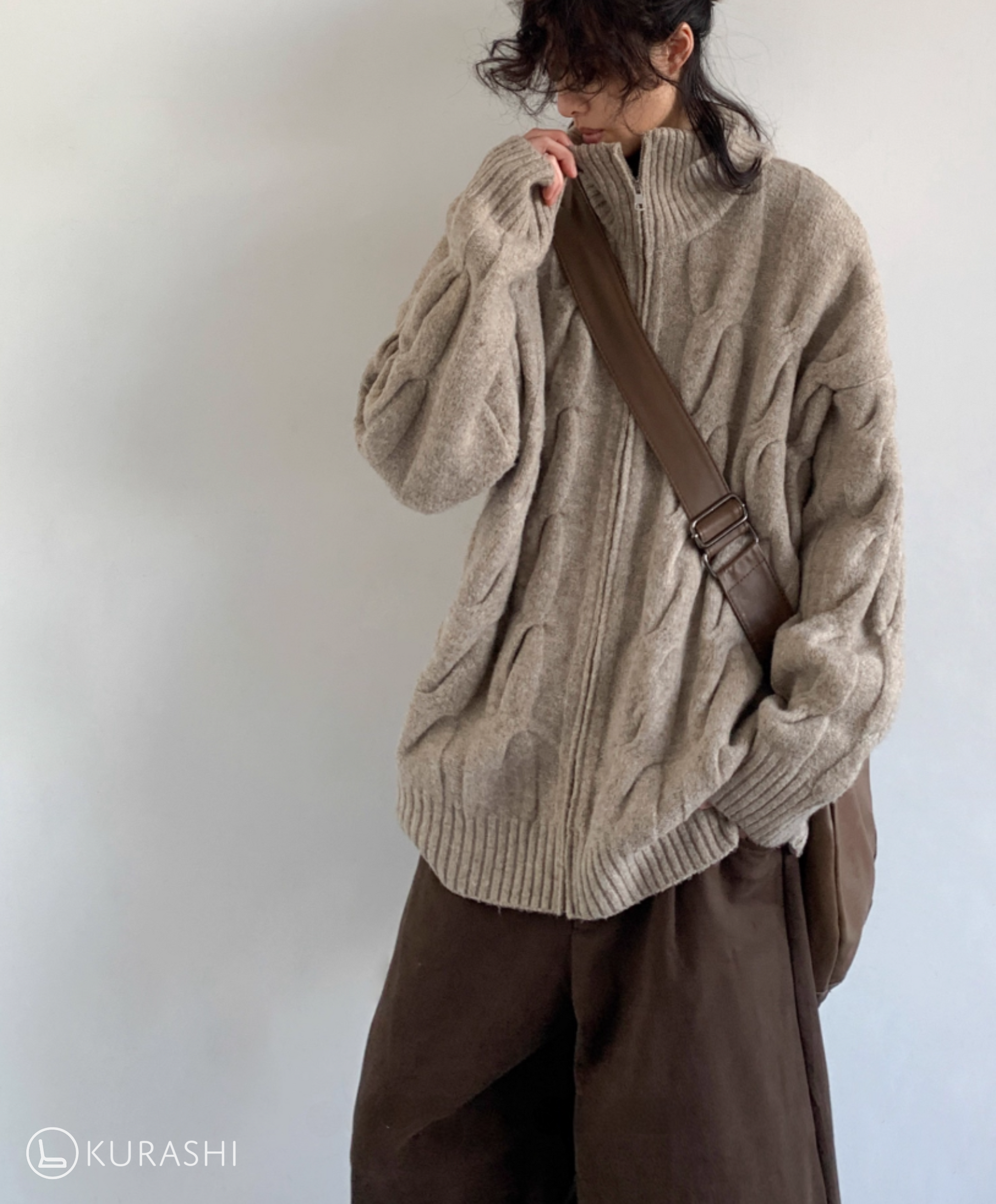 Hokuto Textured Knit Zip Cardigan