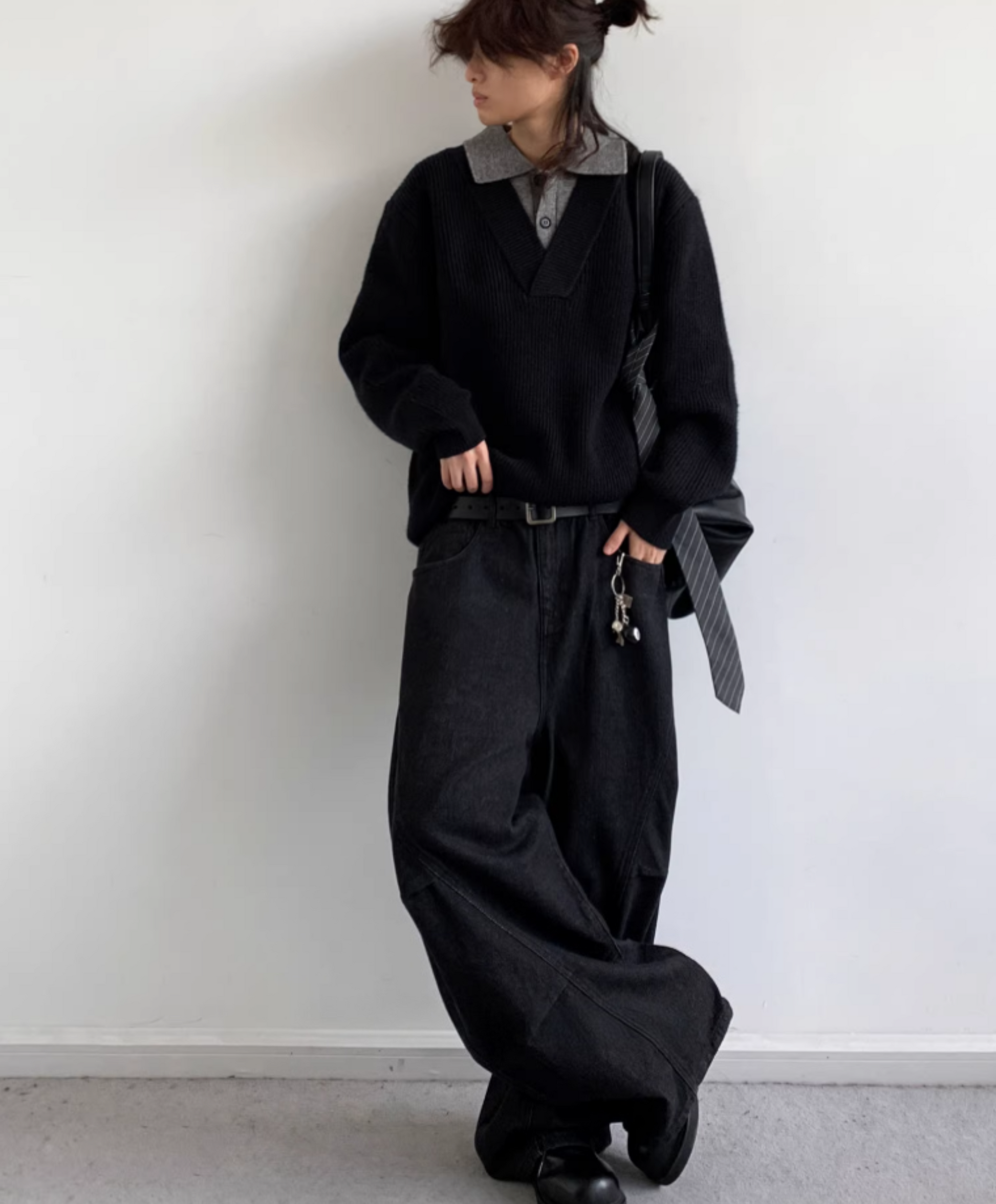 Kaito Layered Knit Polo Sweater