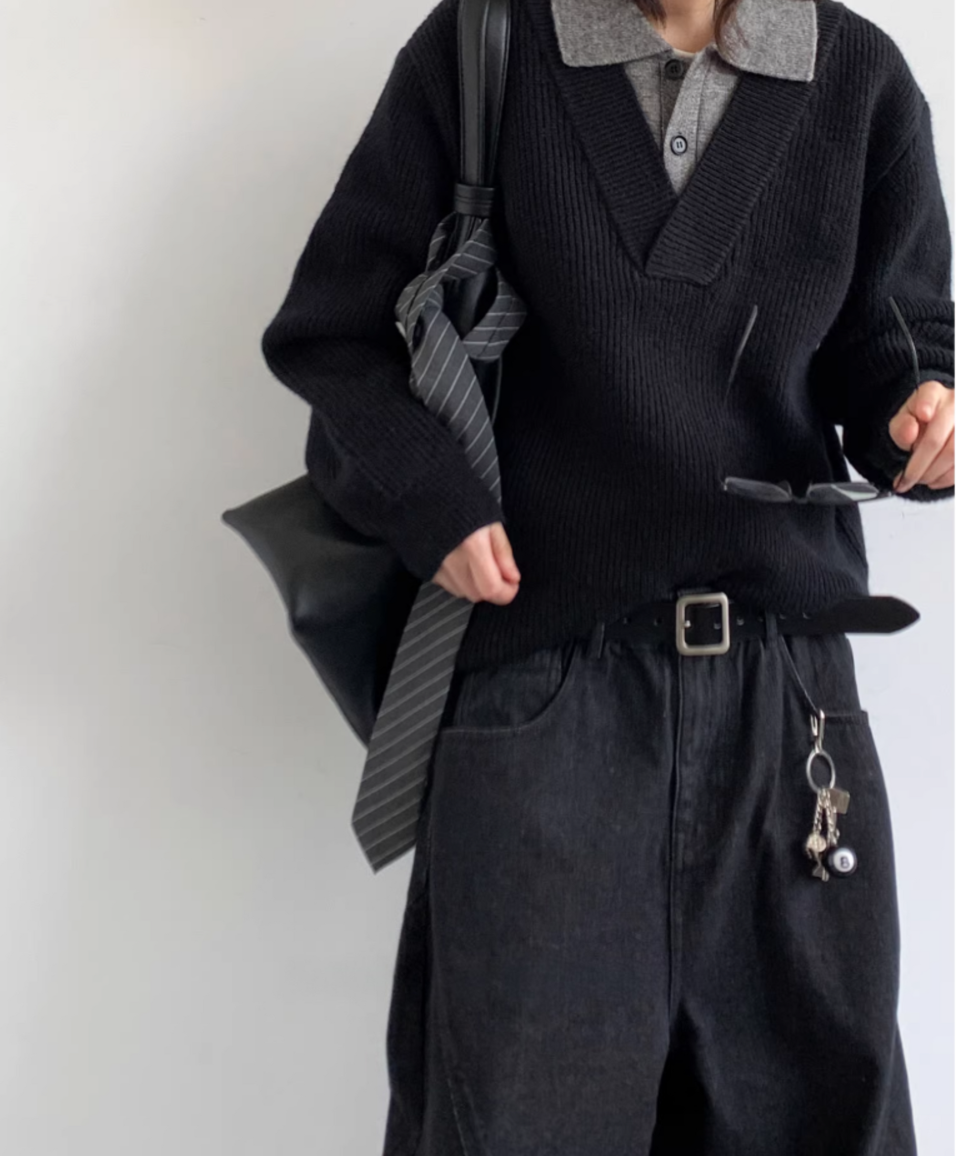 Kaito Layered Knit Polo Sweater