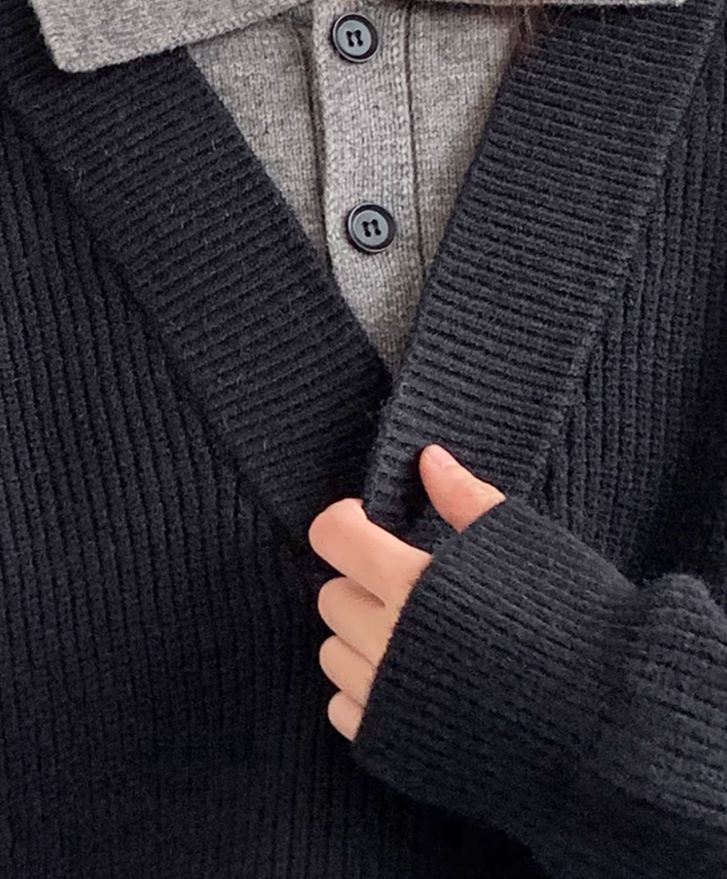 Kaito Layered Knit Polo Sweater