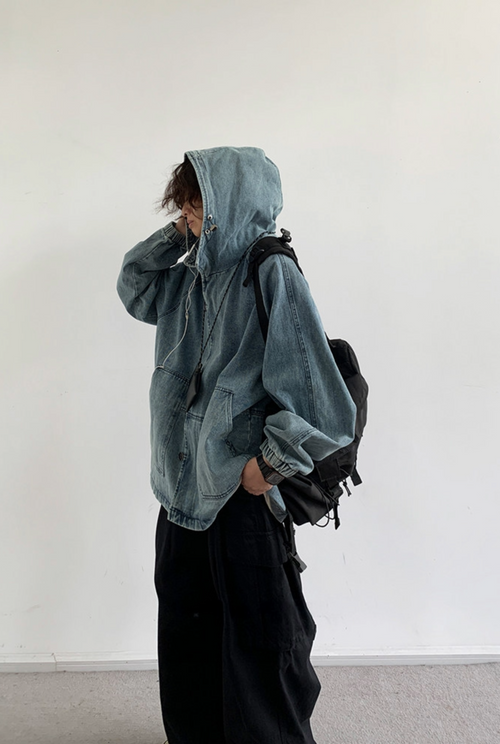 Toshi Washed Hooded Denim Jacket