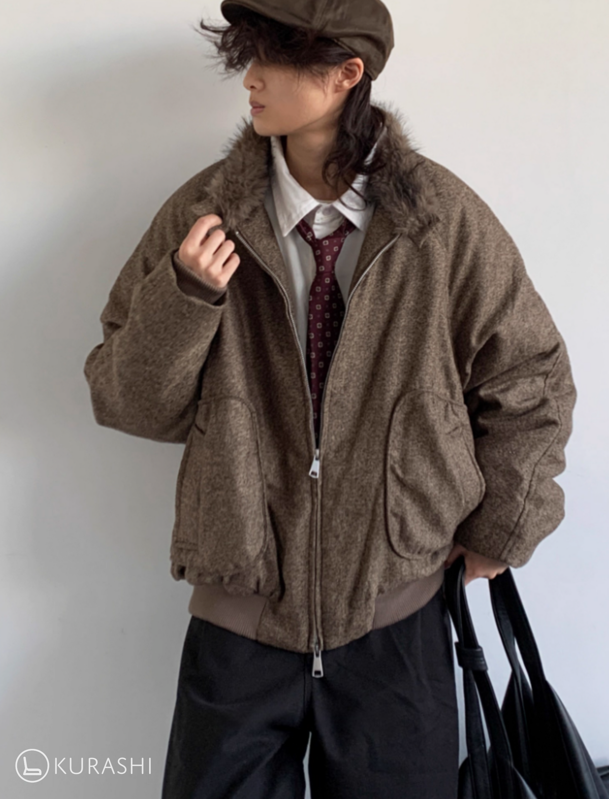 Haruto Vintage Fleece Collar Jacket – Kurashi Living Haruto Vintage Fleece Collar Jacket – Kurashi Living