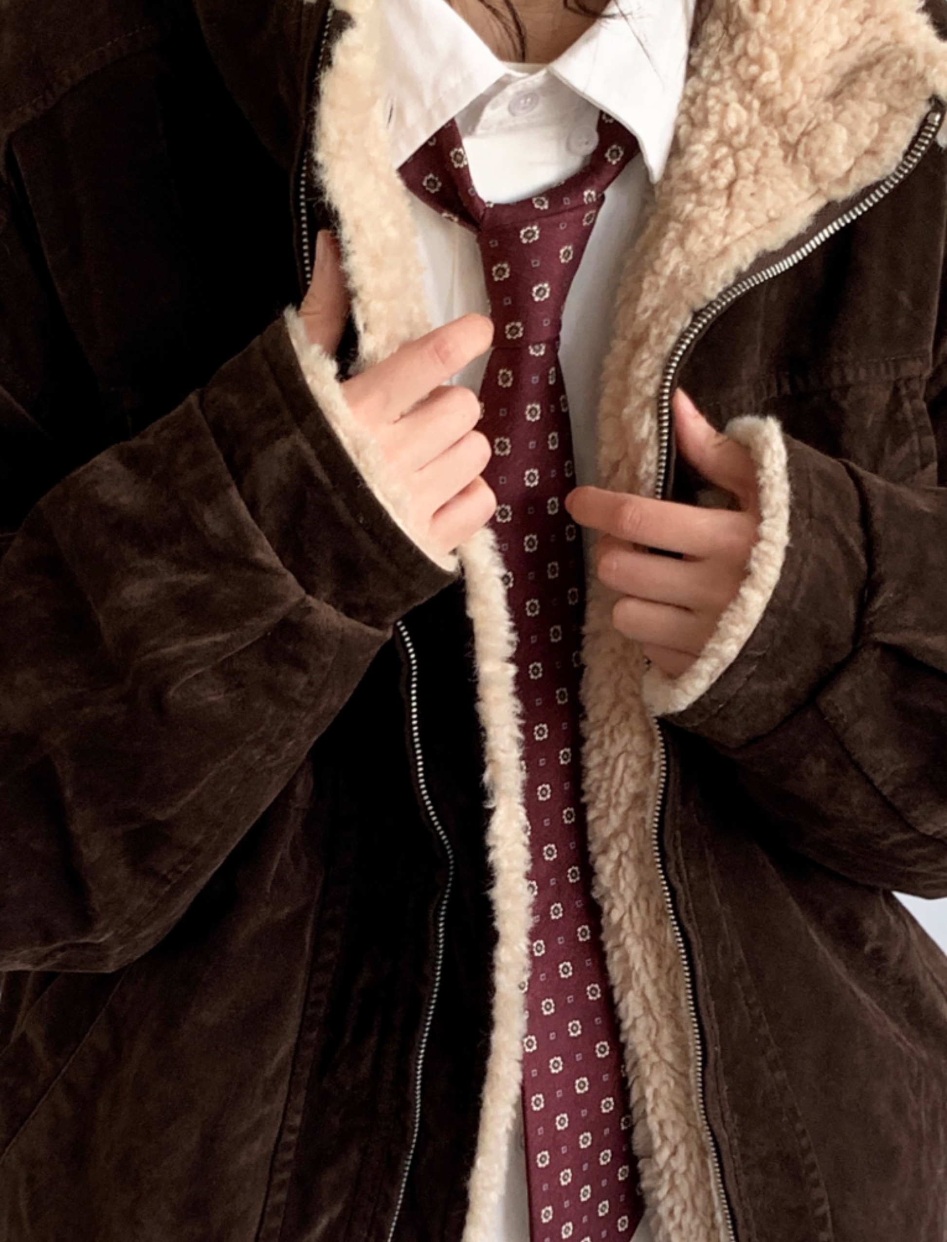 Arata Corduroy Fleece Collar Jacket