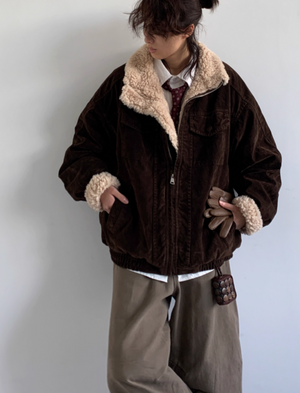 Arata Corduroy Fleece Collar Jacket