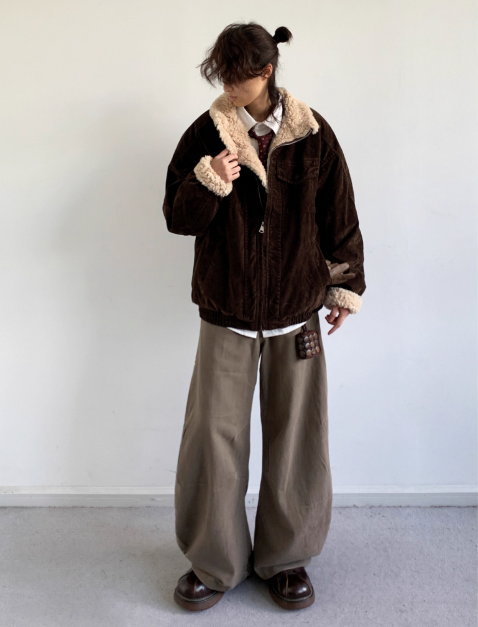 Arata Corduroy Fleece Collar Jacket