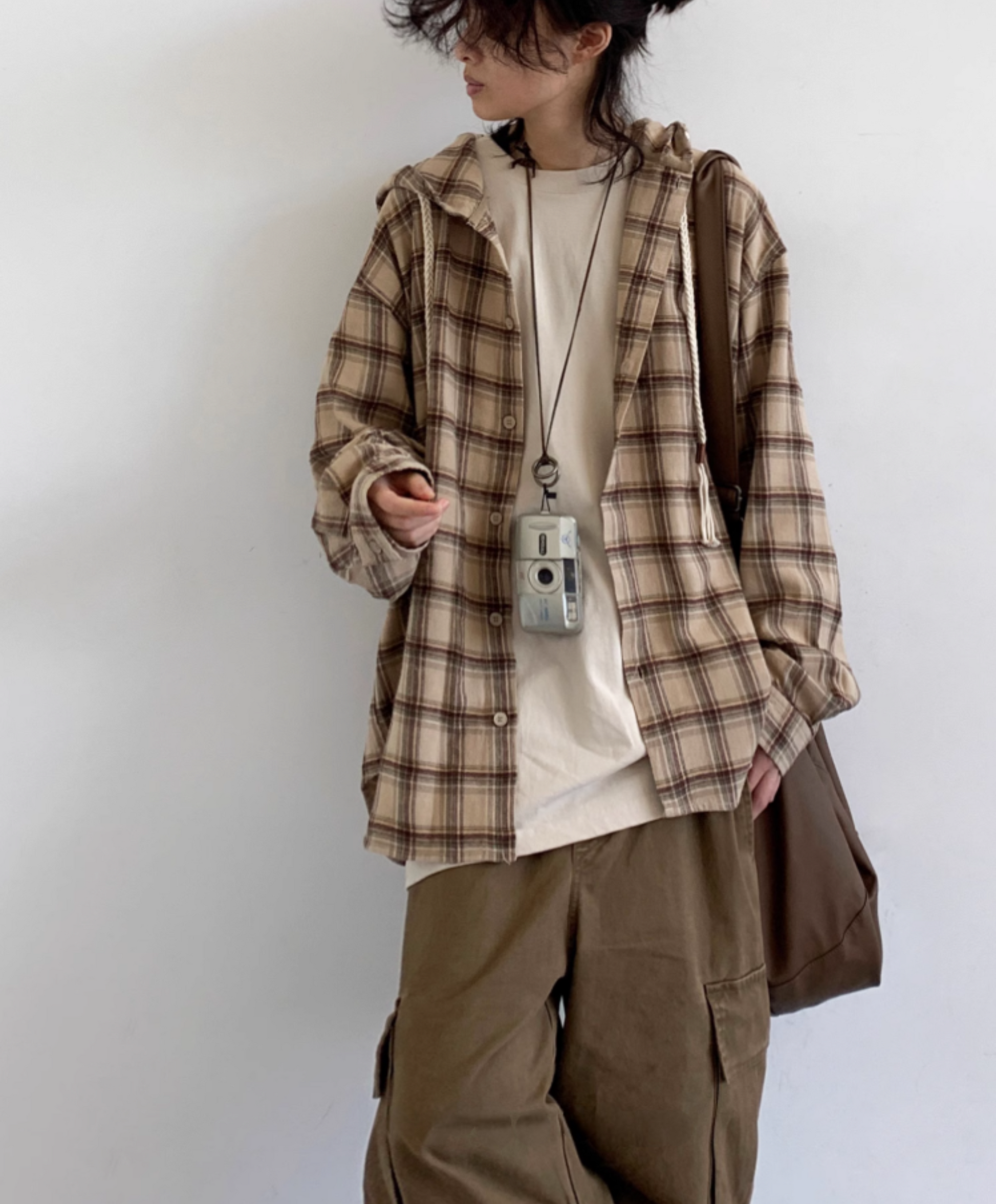Amano Kapuzenpullover mit Vintage-Karomuster