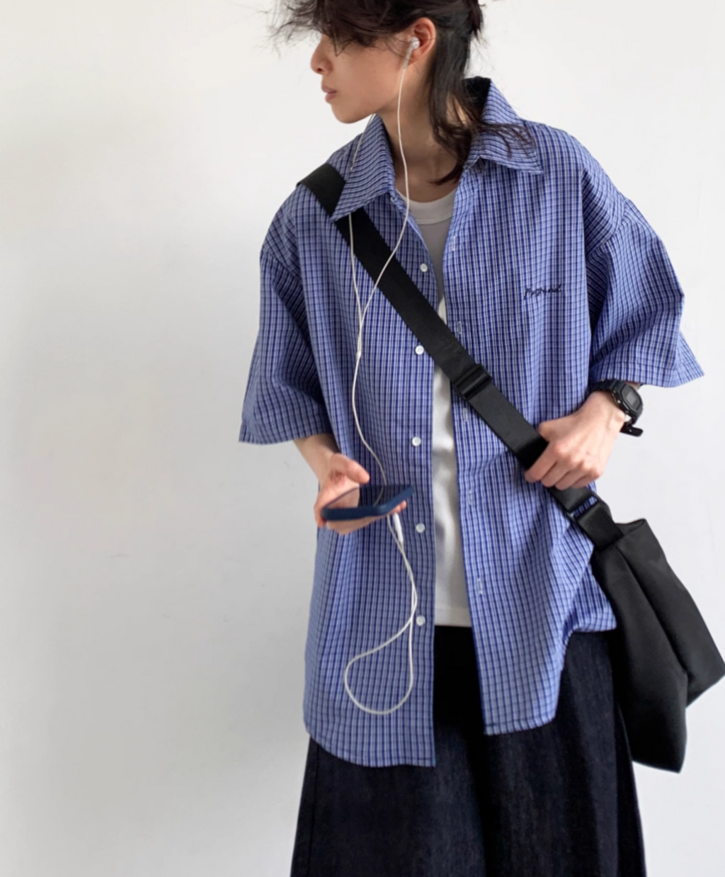 Aomizu Drop-Shoulder Gingham Shirt