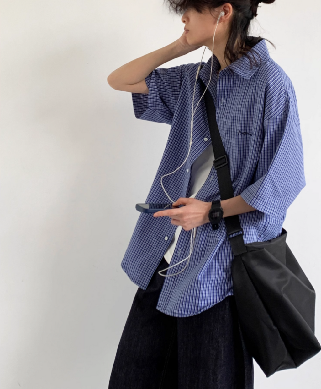 Aomizu Drop-Shoulder Gingham Shirt