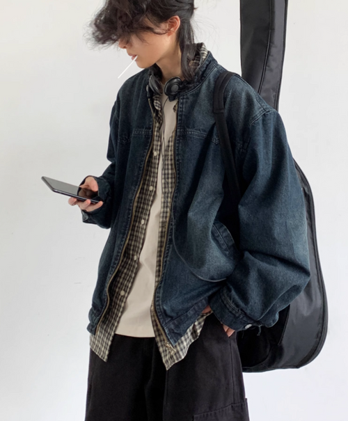 Kurashi Washed Denim Work Jacket – Kurashi Living
