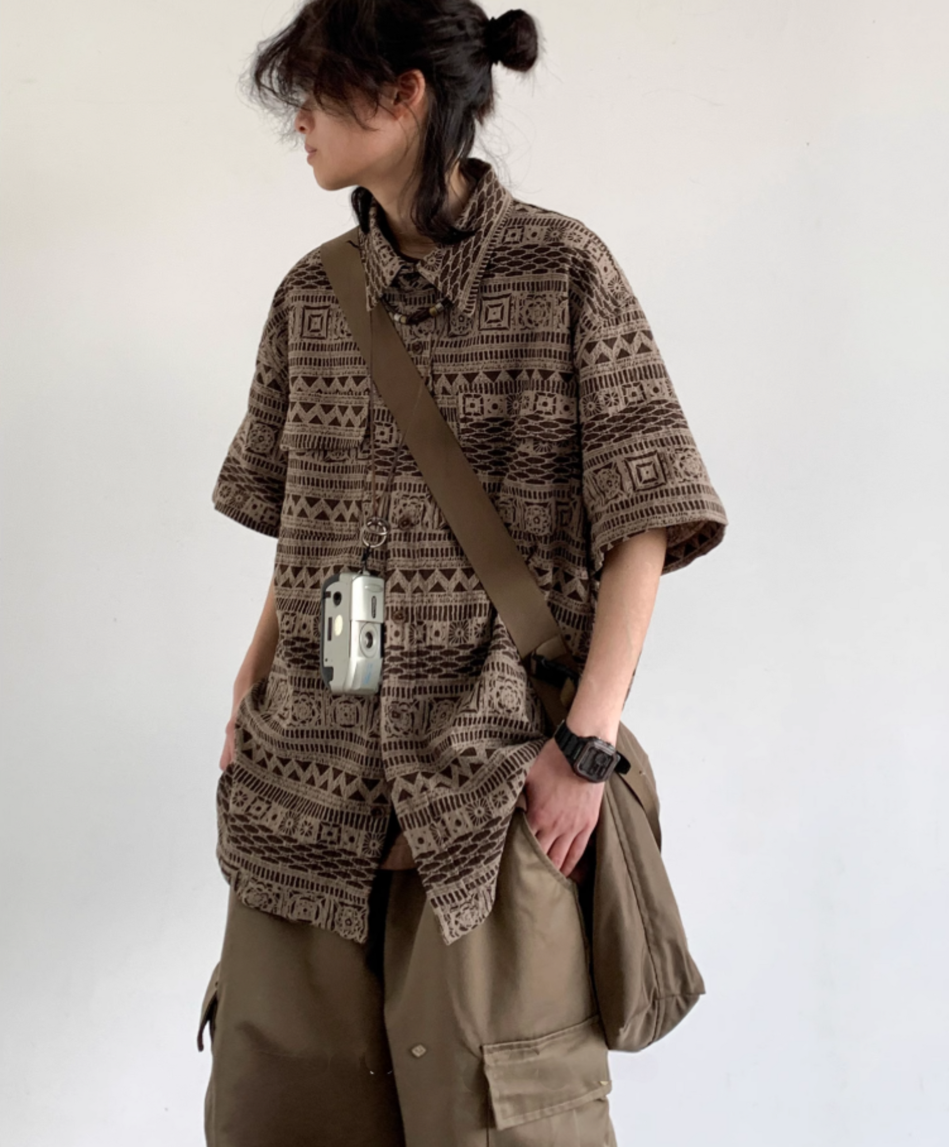 Takami Ethnic Pattern Short-Sleeve Shirt
