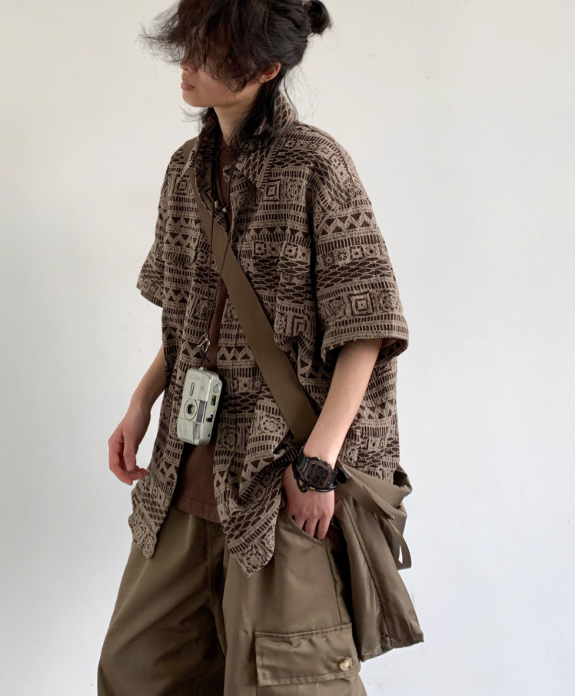 Takami Ethnic Pattern Short-Sleeve Shirt