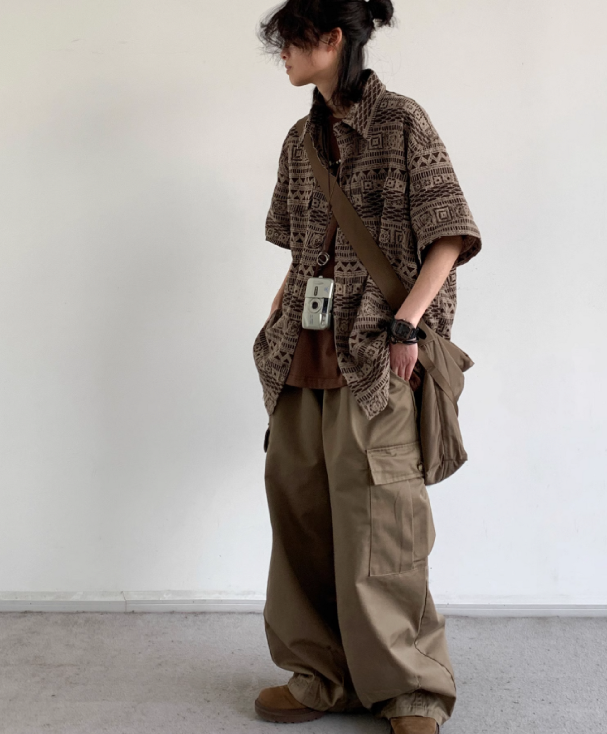 Takami Ethnic Pattern Short-Sleeve Shirt