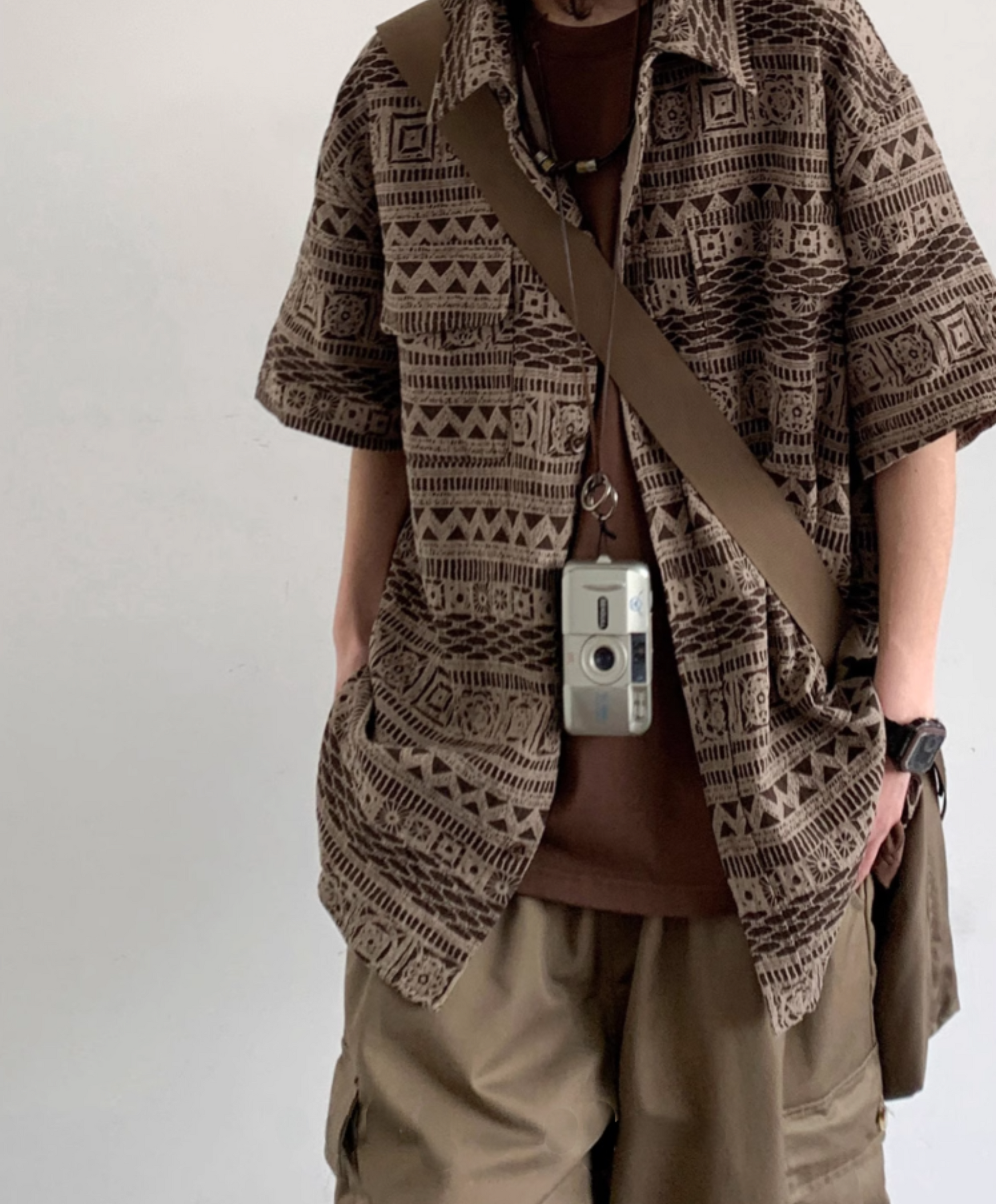 Takami Ethnic Pattern Short-Sleeve Shirt