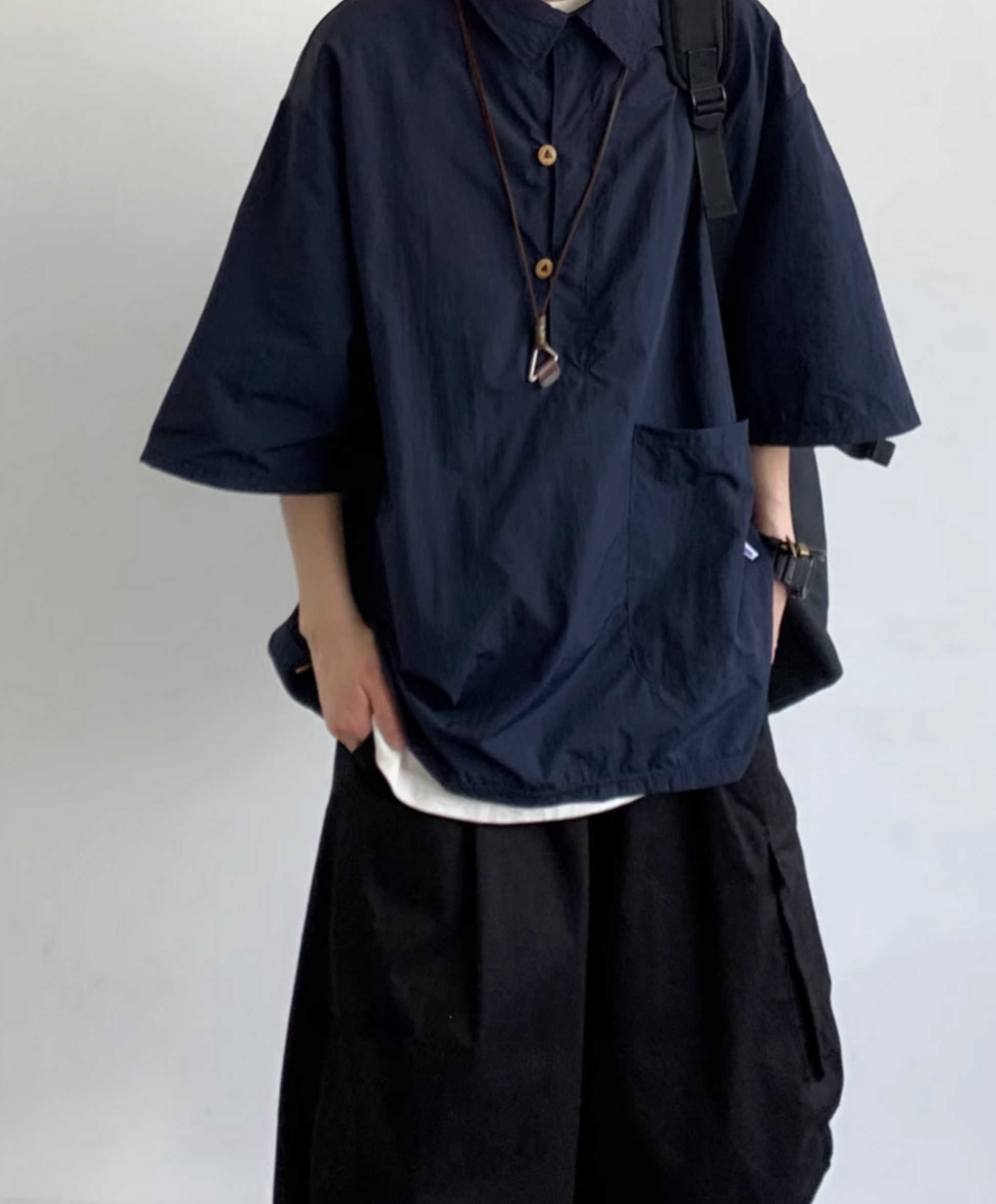 Shōen Fan-Placket Short Sleeve Shirt