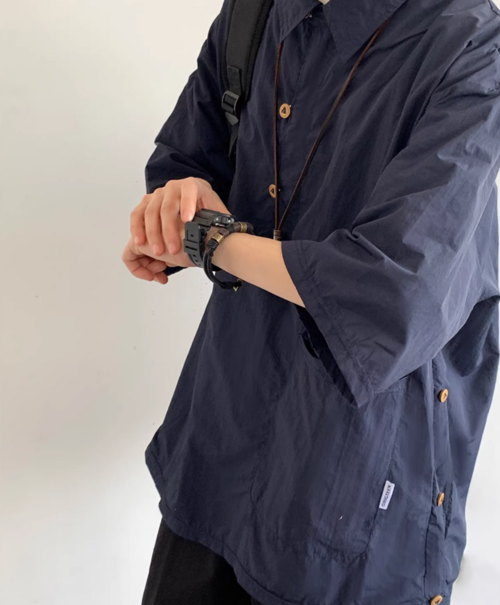 Shōen Fan-Placket Short Sleeve Shirt