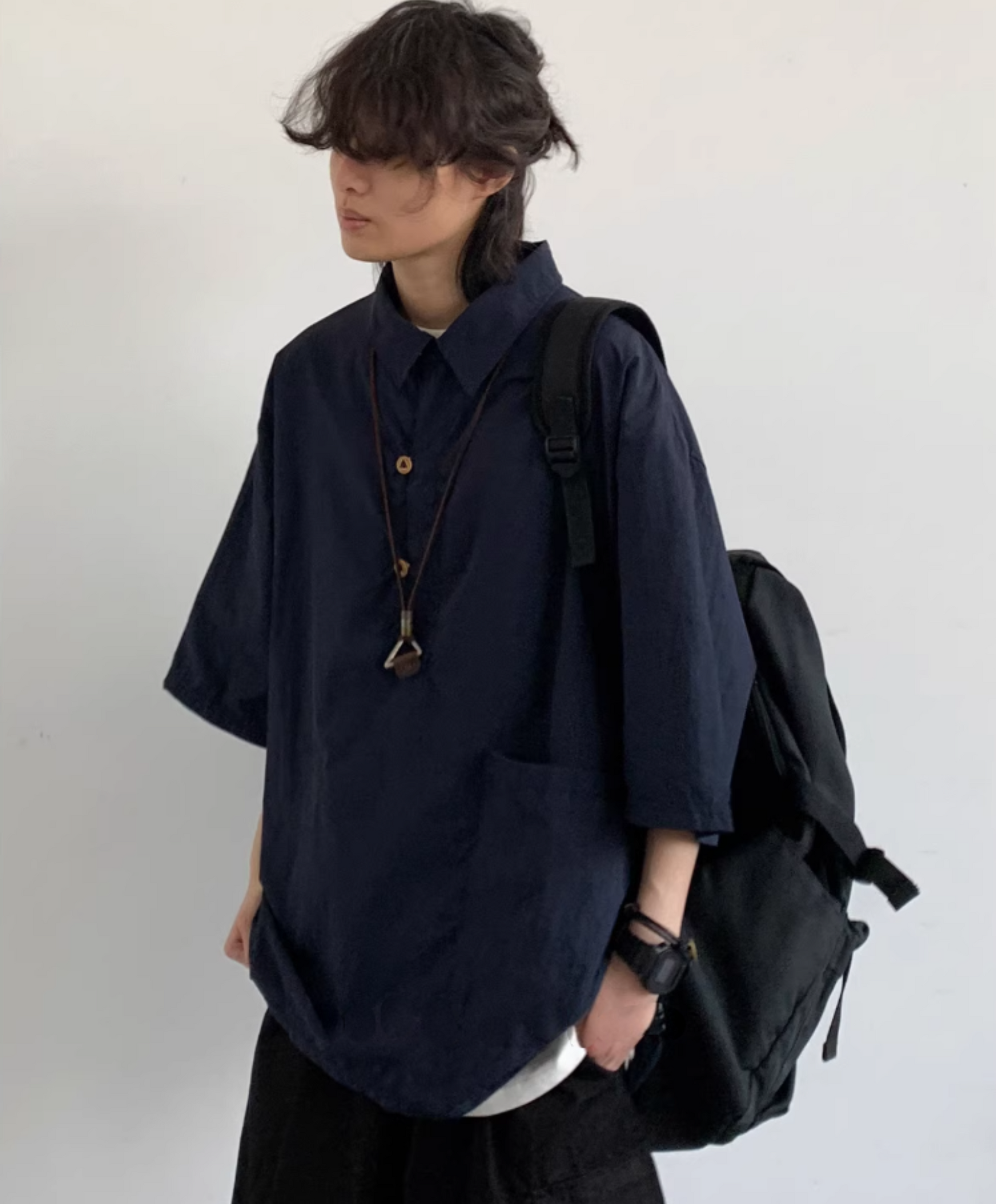 Shōen Fan-Placket Short Sleeve Shirt