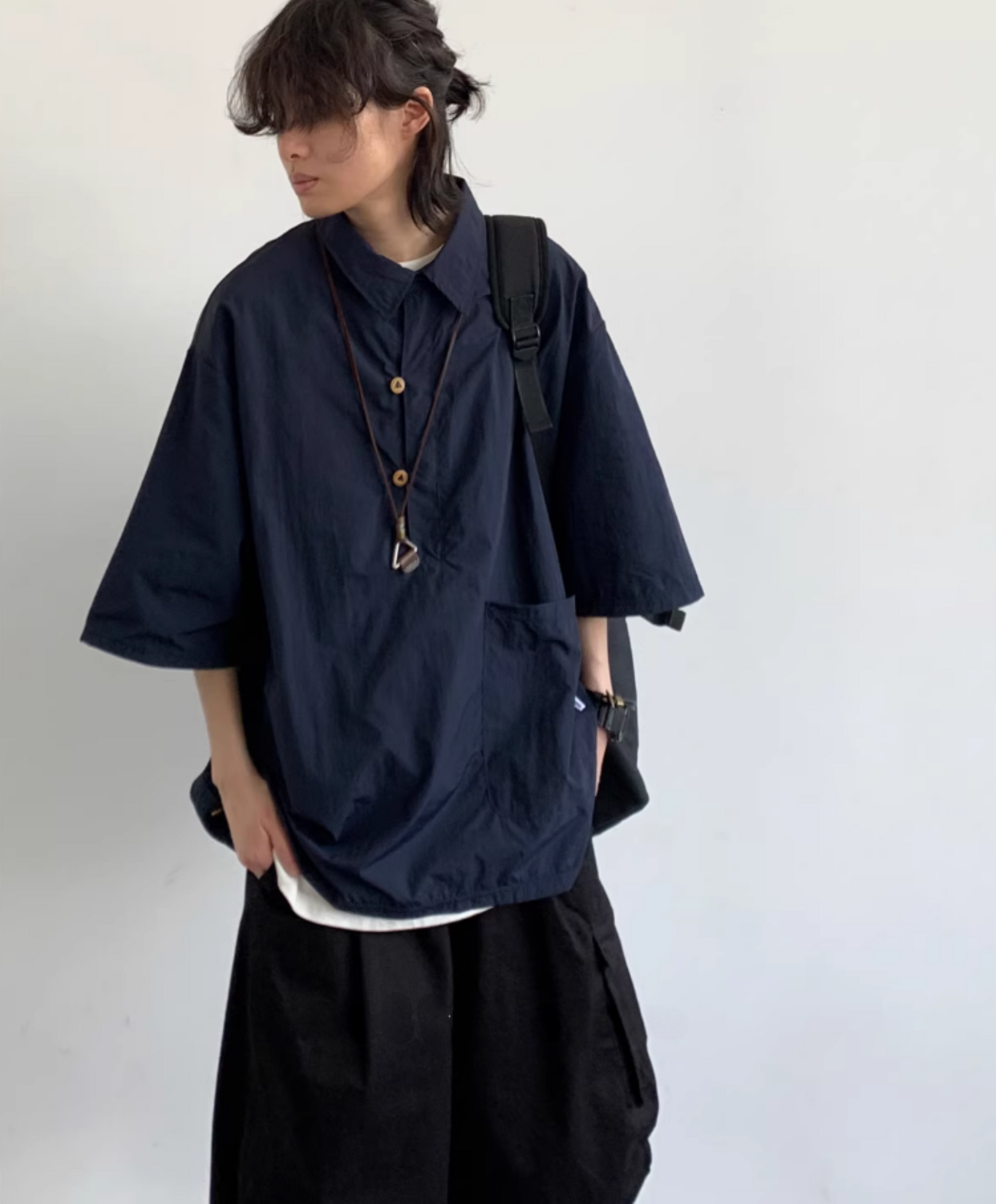 Shōen Fan-Placket Short Sleeve Shirt