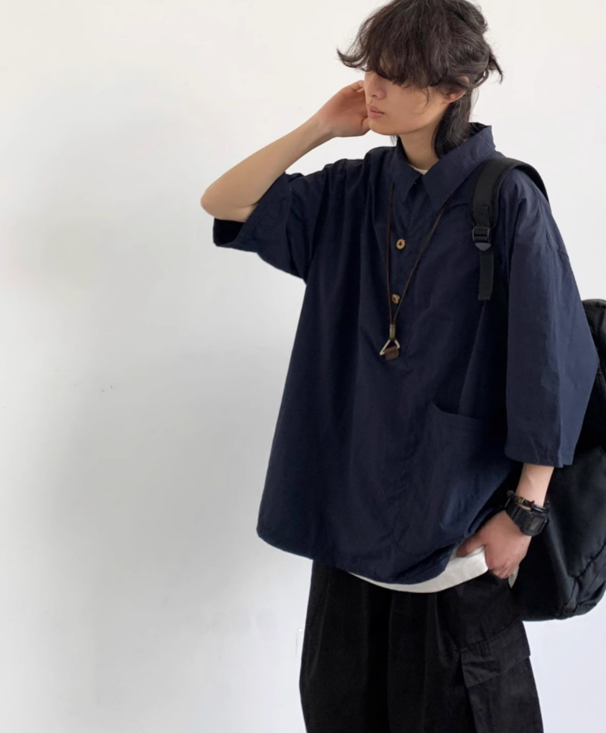 Shōen Fan-Placket Short Sleeve Shirt