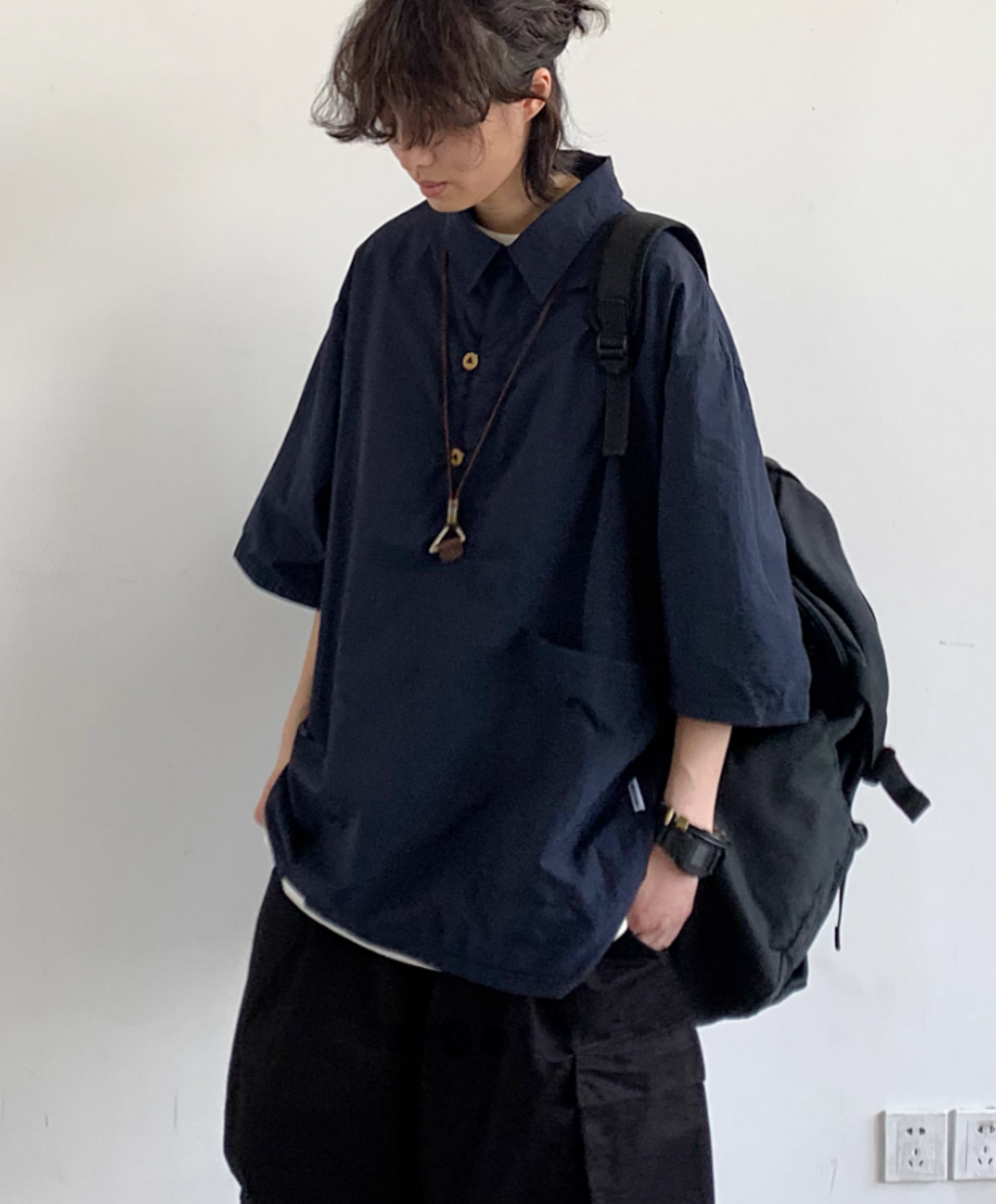 Shōen Fan-Placket Short Sleeve Shirt
