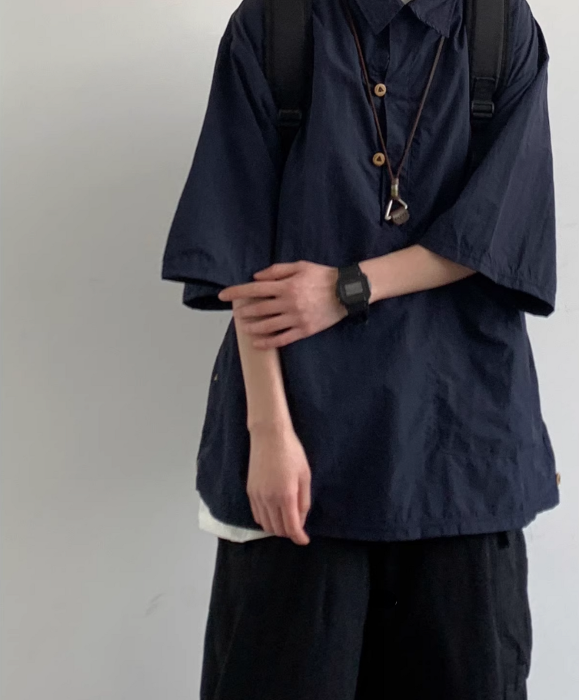 Shōen Fan-Placket Short Sleeve Shirt