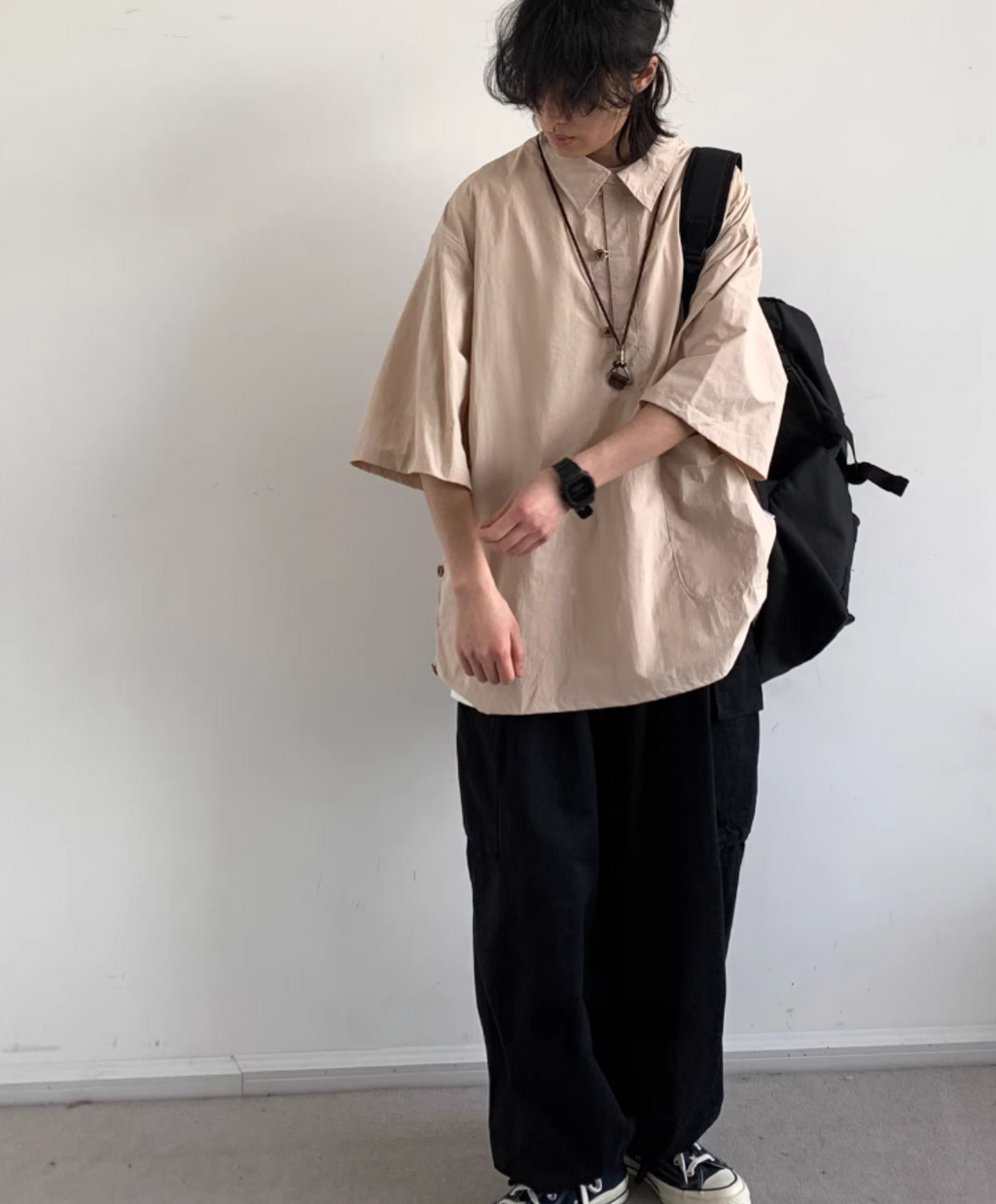 Shōen Fan-Placket Short Sleeve Shirt