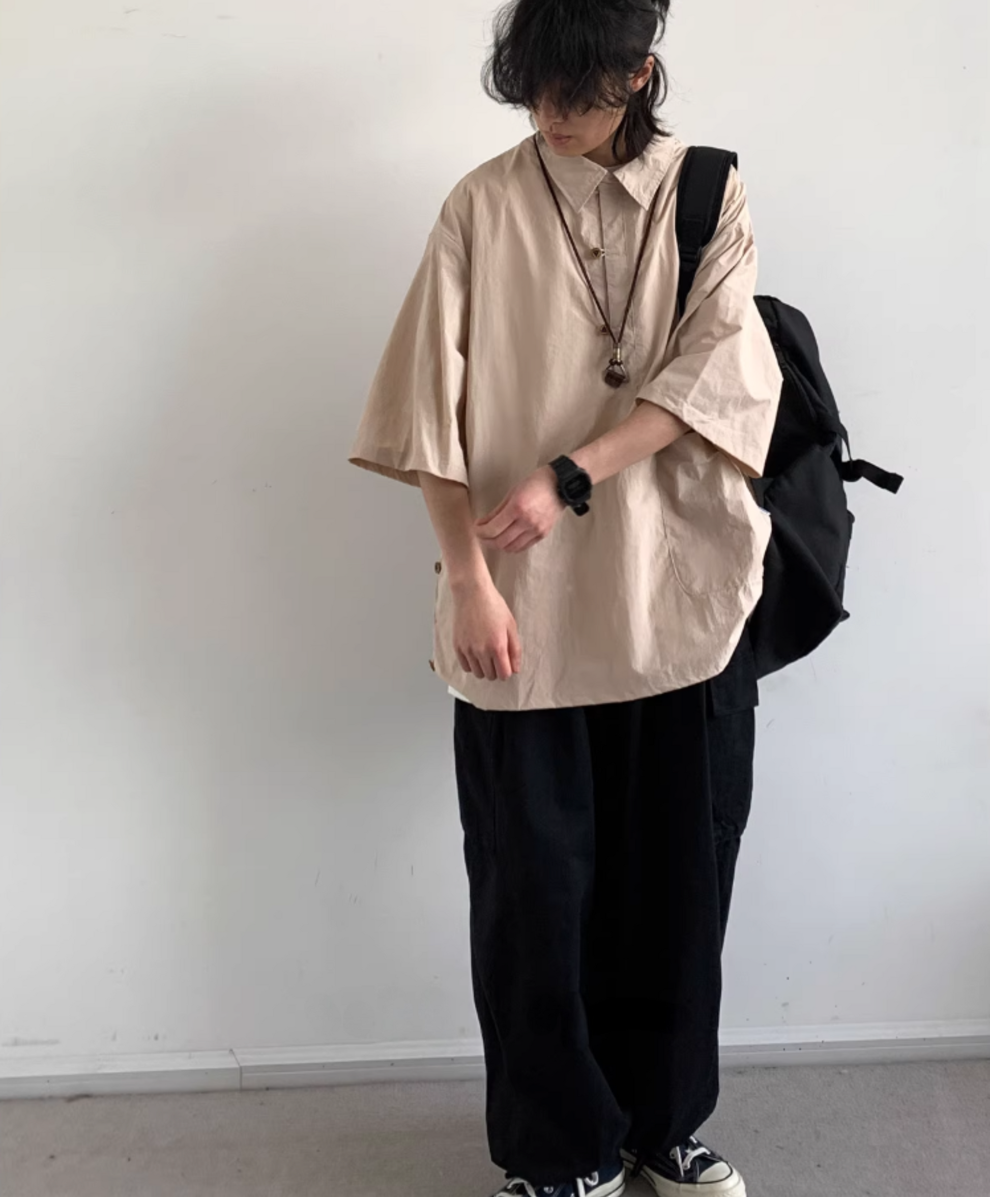Shōen Fan-Placket Short Sleeve Shirt