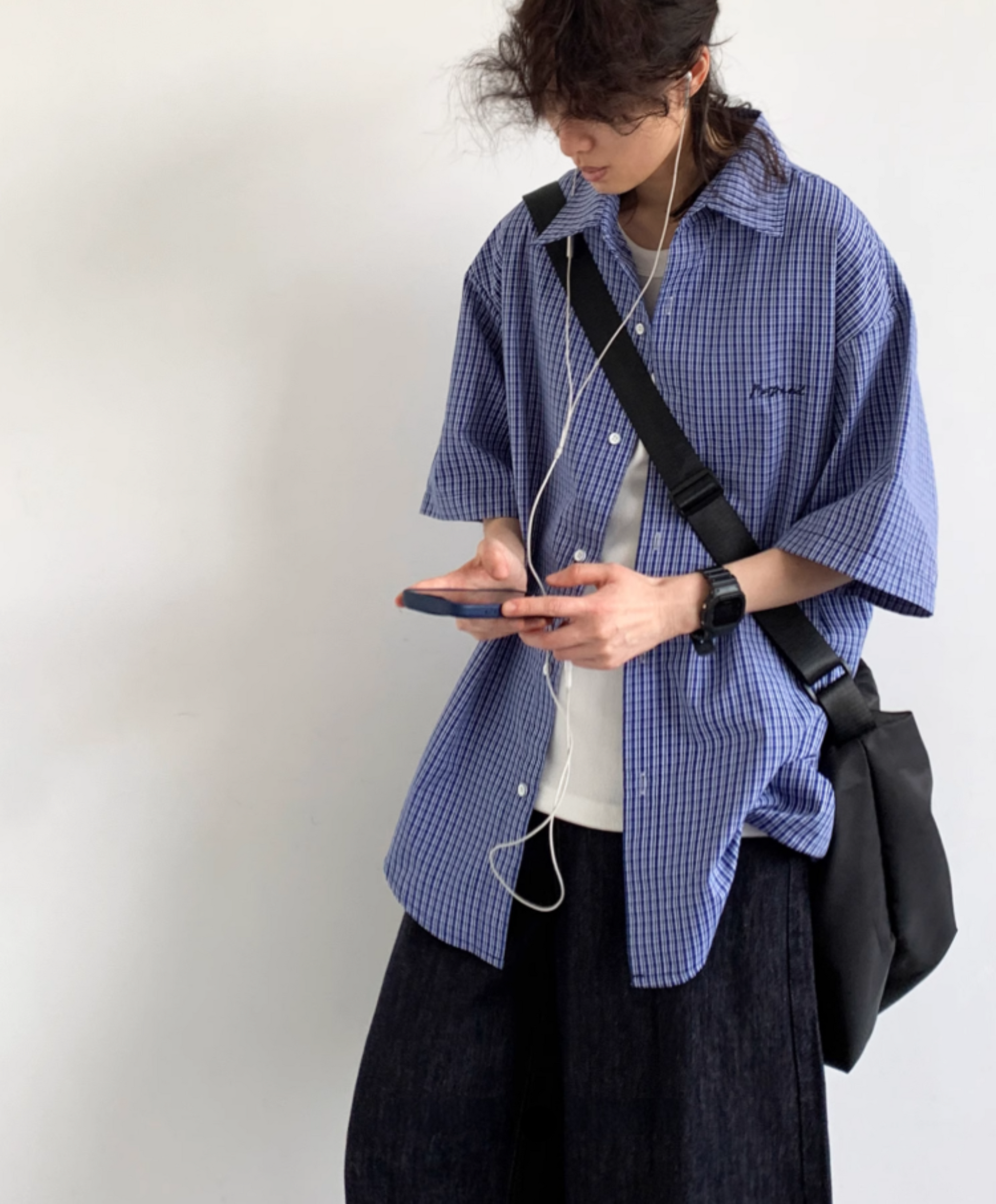 Aomizu Drop-Shoulder Gingham Shirt