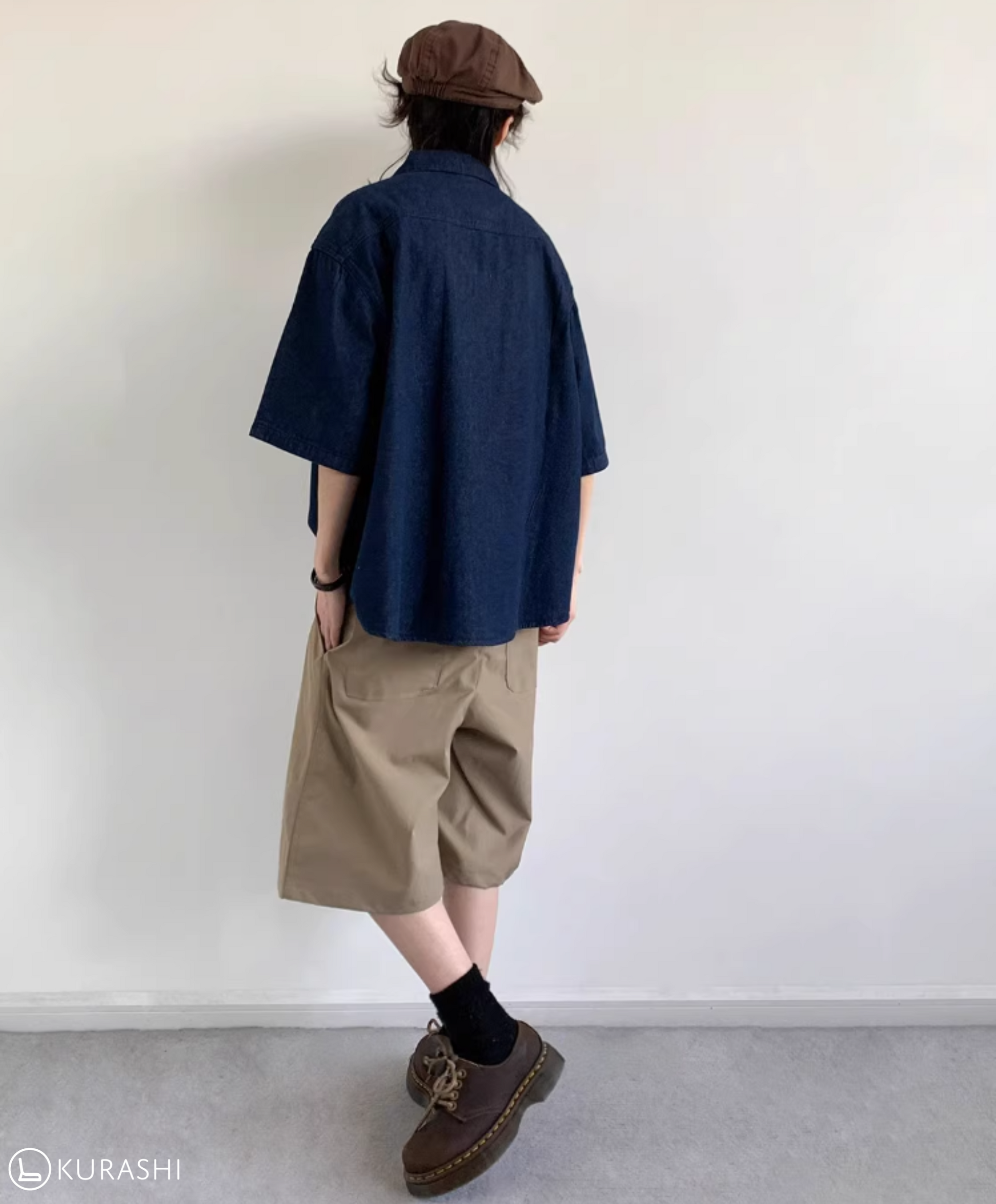 Washed Denim Boxy Short Sleeve Shirt