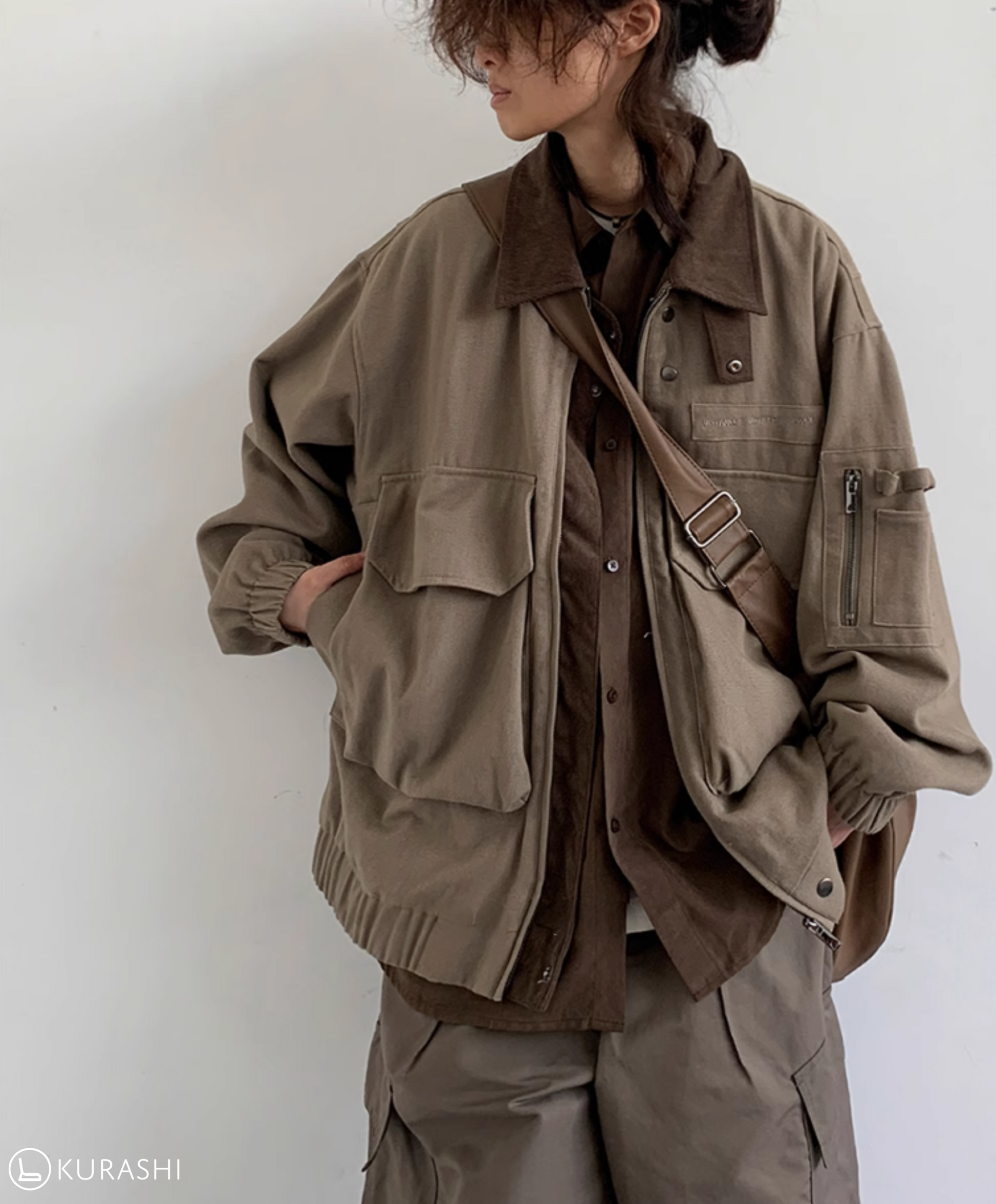 Patchwork Utility Work Jacket