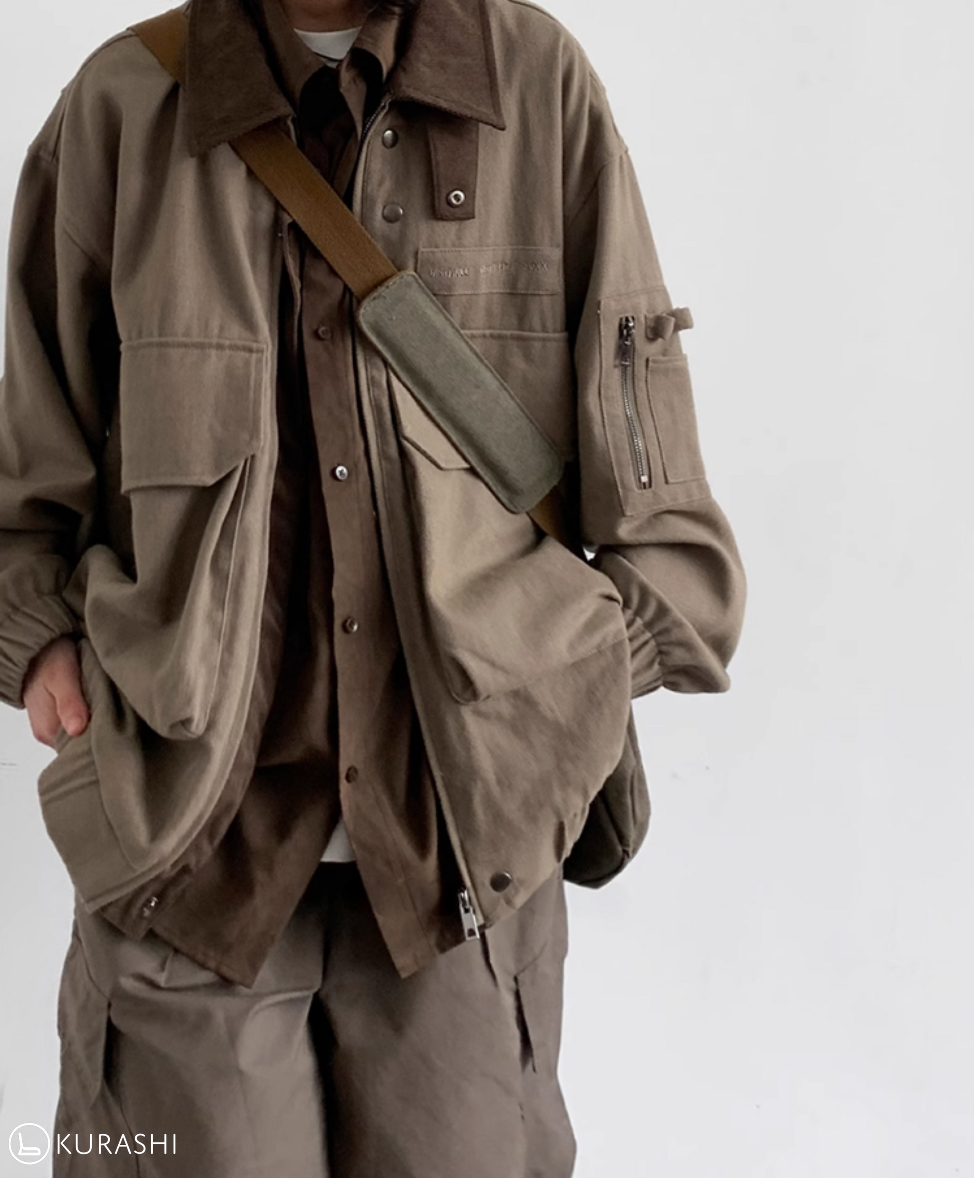 Patchwork Utility Work Jacket