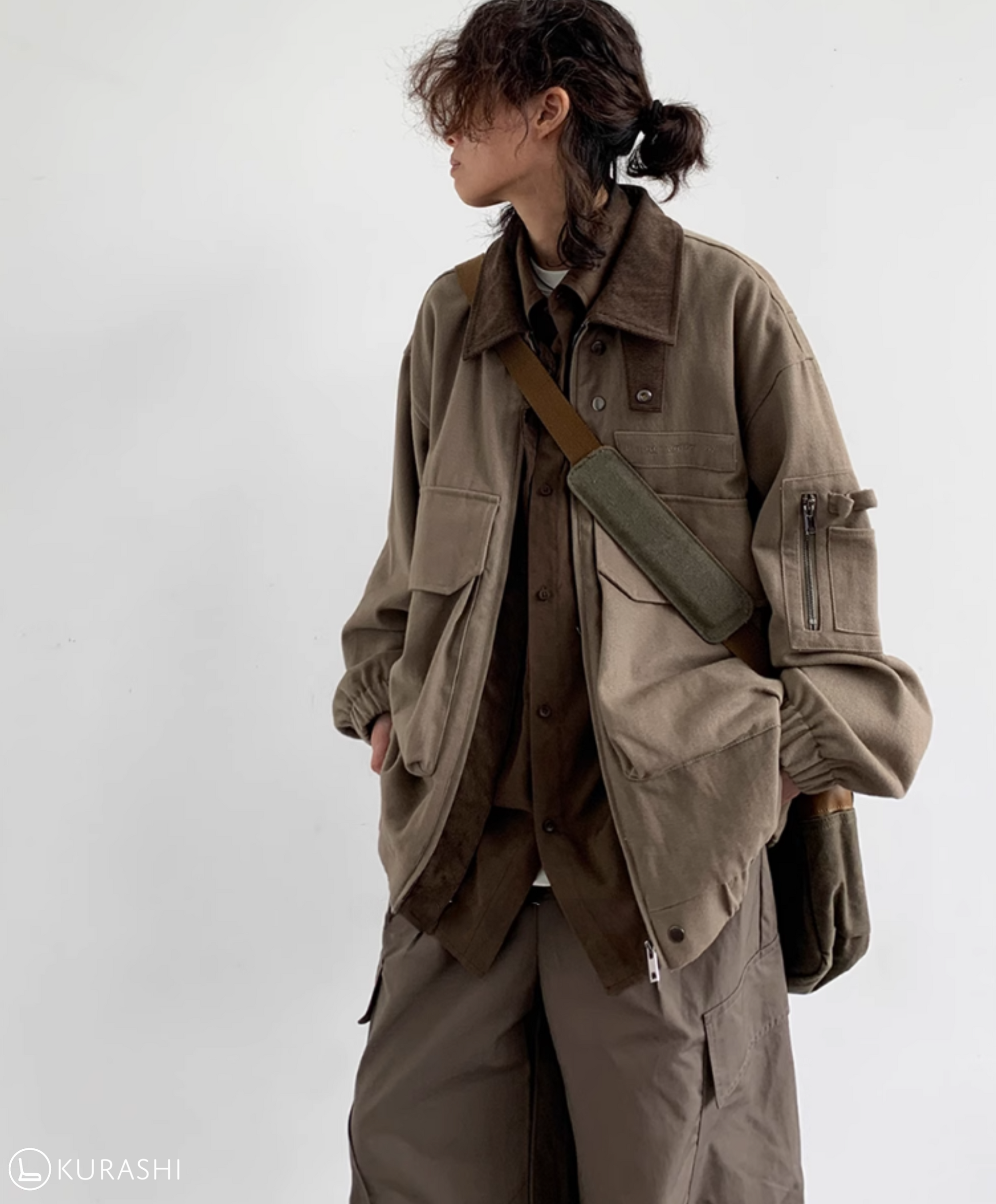 Patchwork Utility Work Jacket
