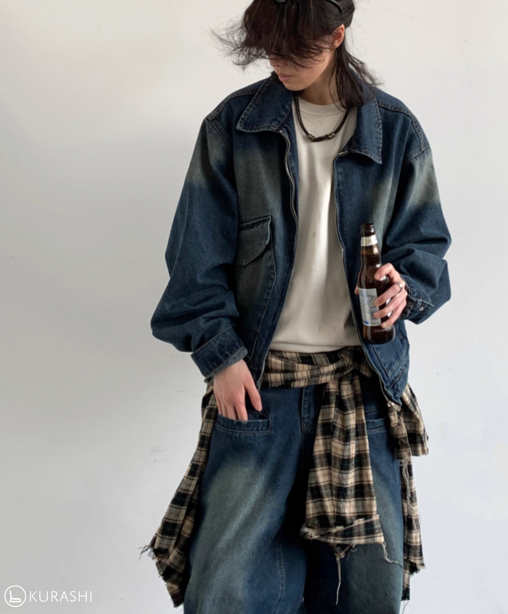 Faded Indigo Cropped Denim Jacket