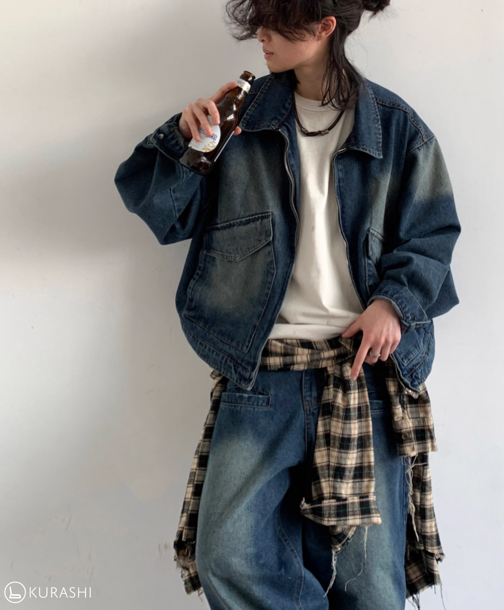 Faded Indigo Cropped Denim Jacket