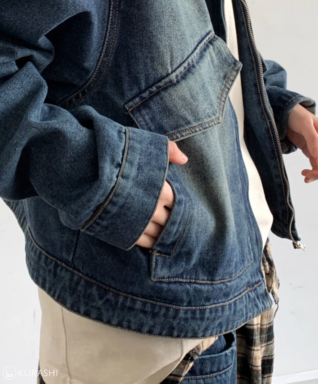 Faded Indigo Cropped Denim Jacket