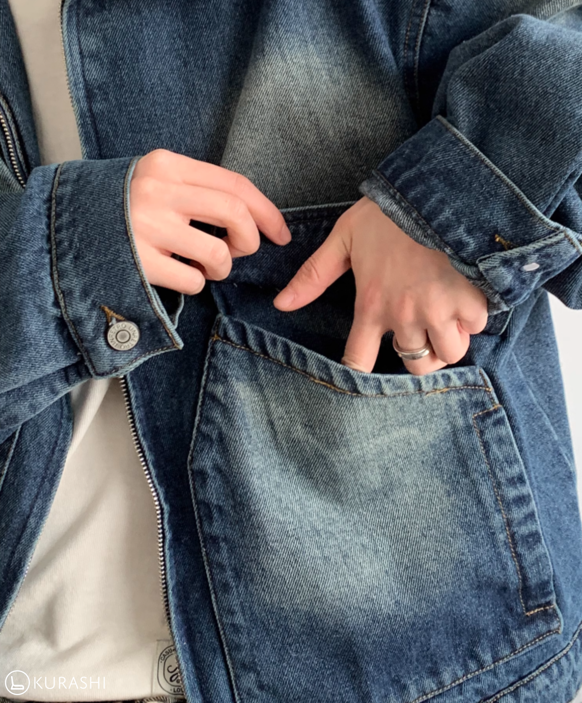 Faded Indigo Cropped Denim Jacket