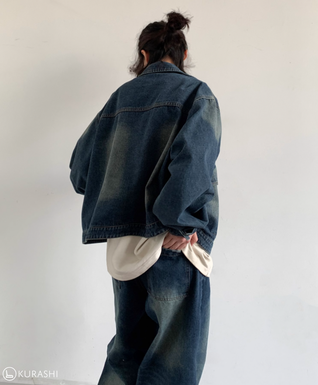 Faded Indigo Cropped Denim Jacket