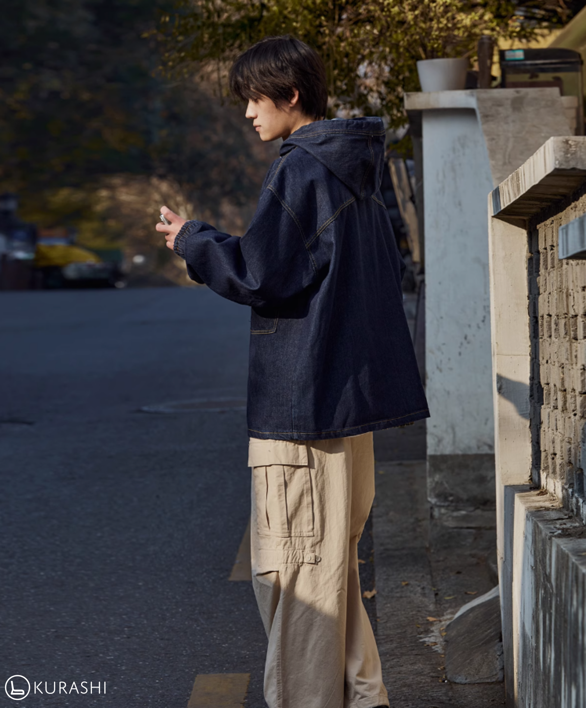 Denim Toggle Hooded Jacket