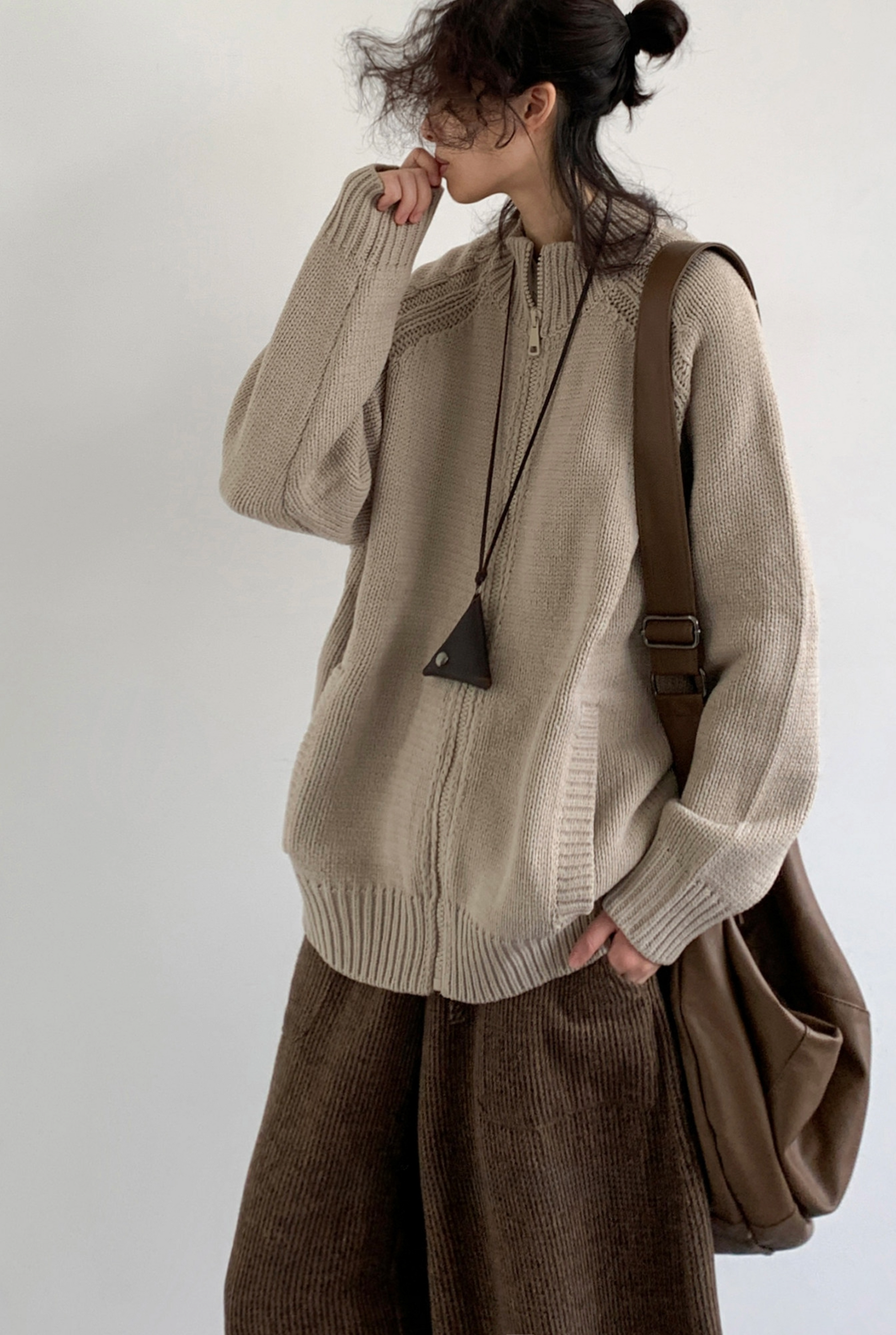 Aoki Knit Zip Cardigan