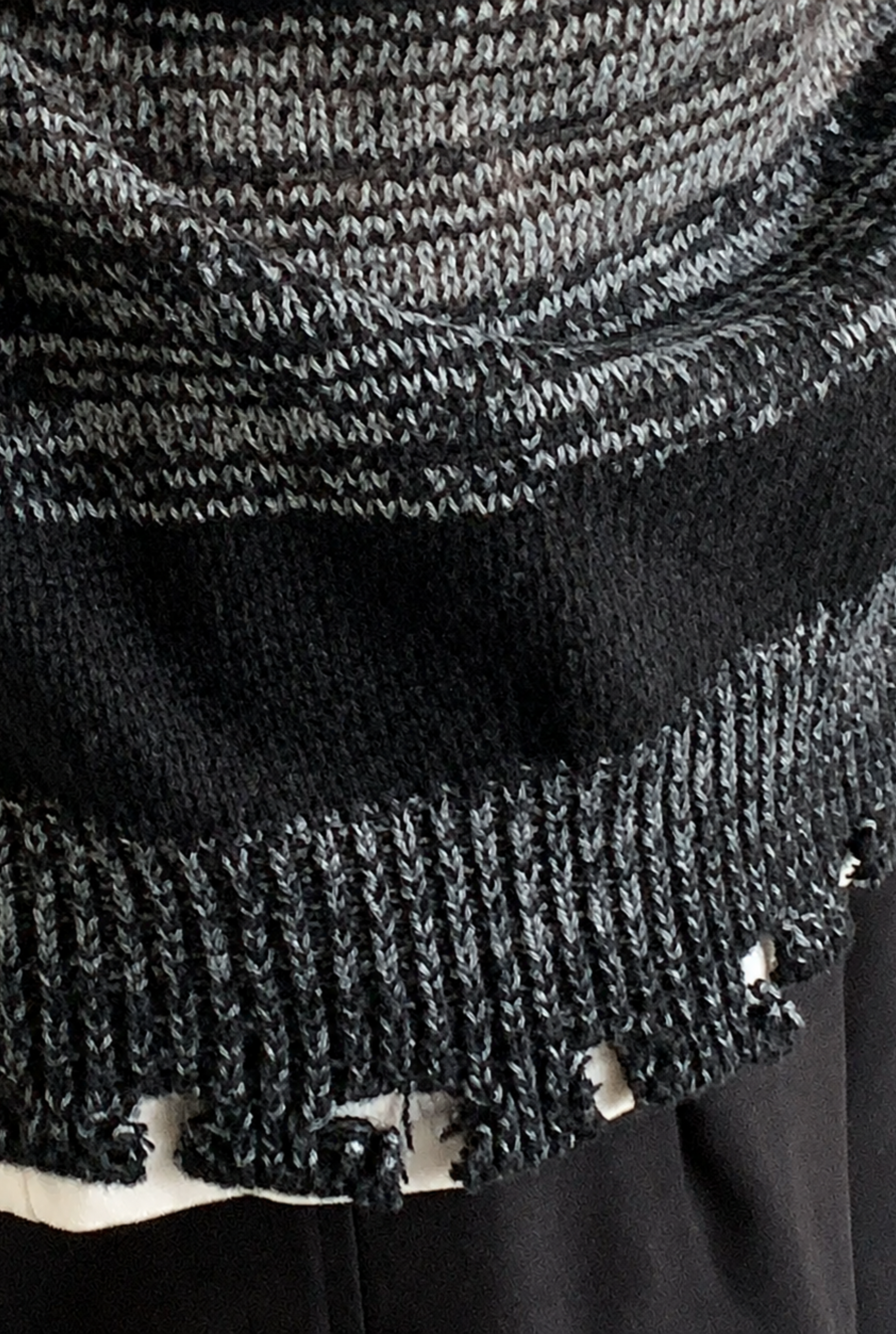 Renji Distressed Stripe Knit Sweater