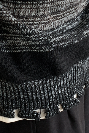 Renji Distressed Stripe Knit Sweater